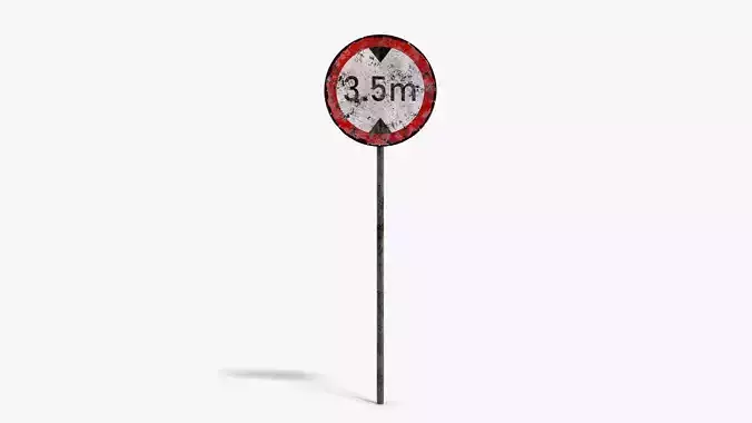 Damaged Max Height Sign Low-poly 3D model