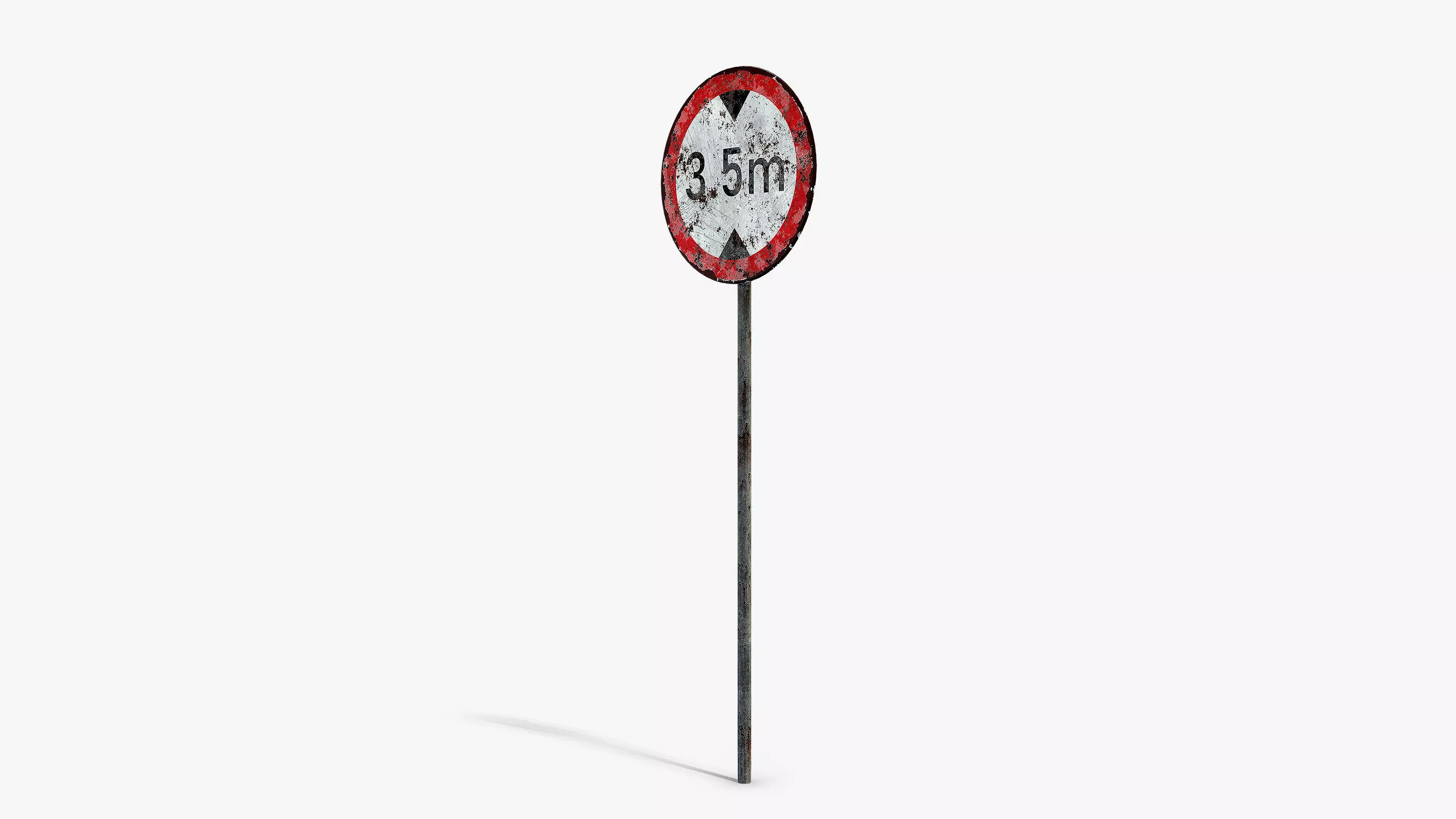 Damaged Max Height Sign Low-poly 3D model_5