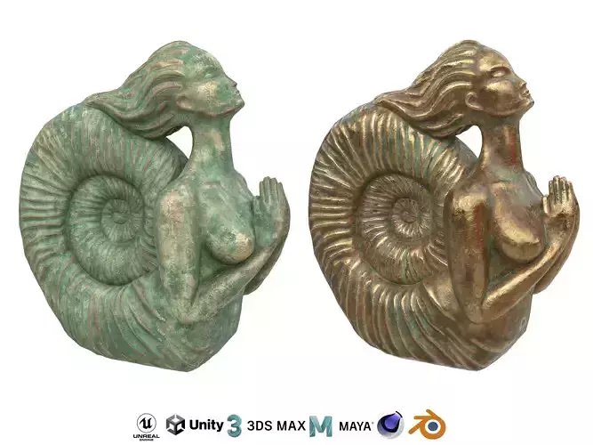 Siren bronze statues