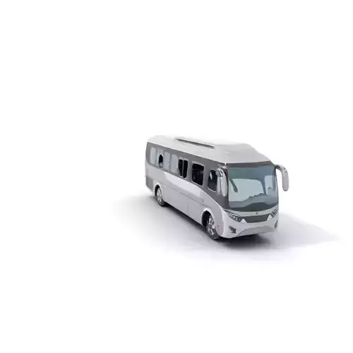 Sleek Silver Minibus model pack Low-poly 3D model