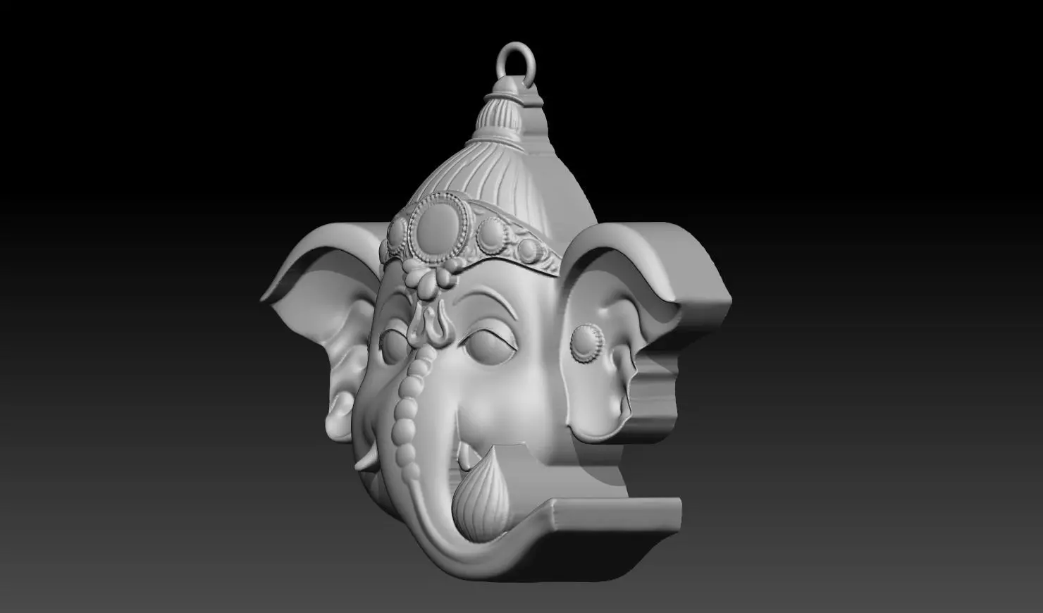 Ganesha God Head 3D Pendant Model 3D print model_5