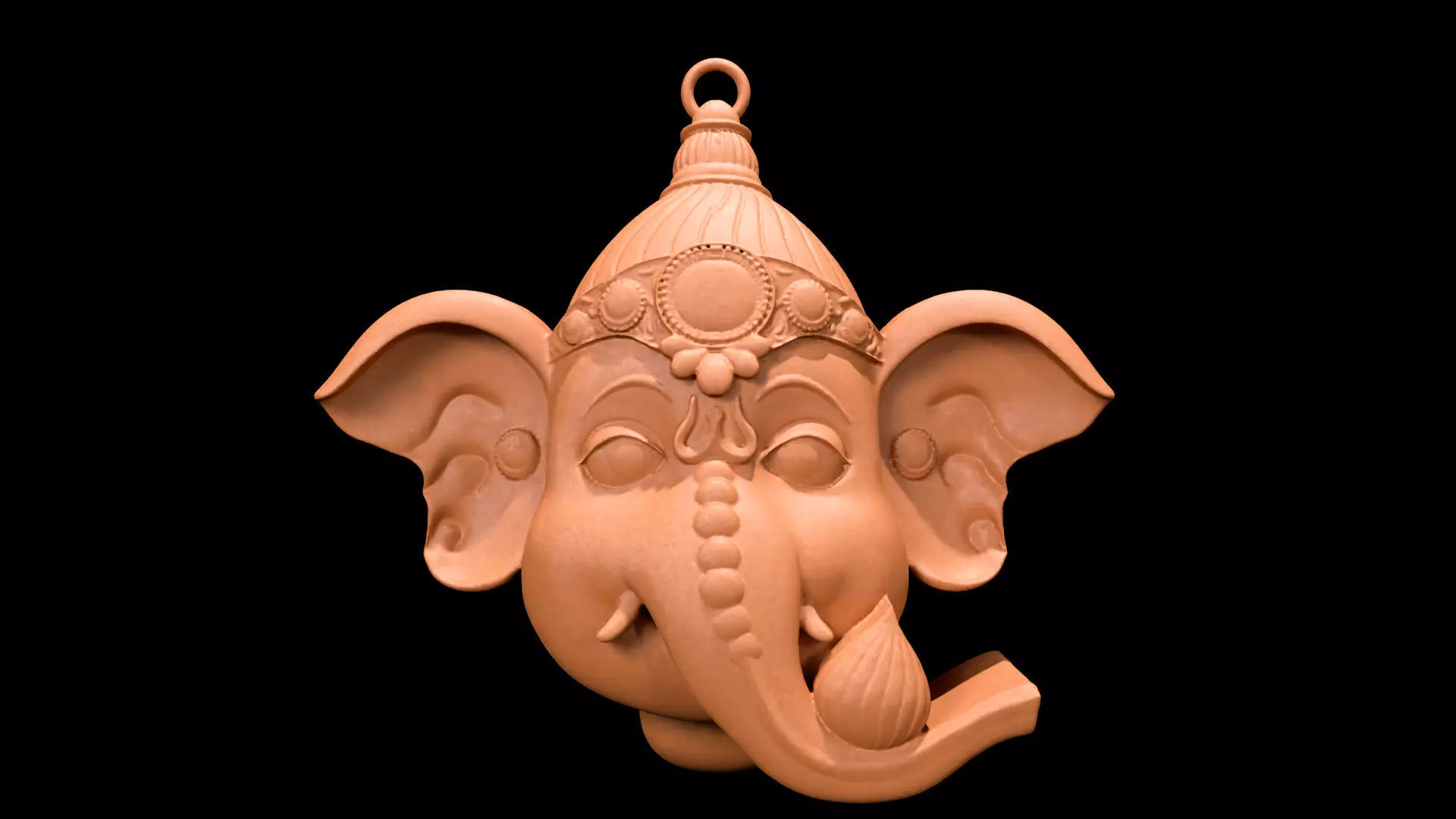 Ganesha God Head 3D Pendant Model 3D print model_1