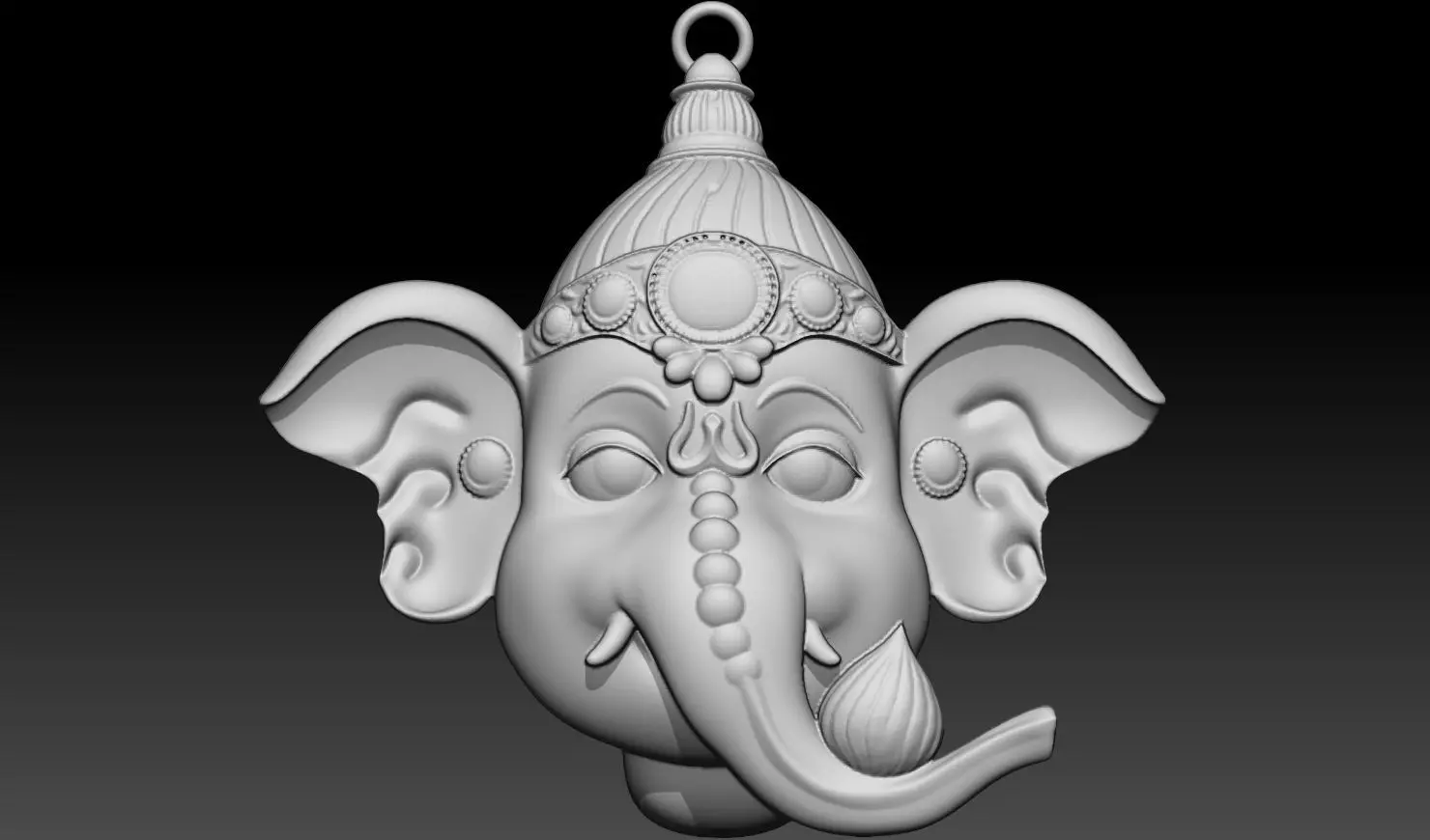 Ganesha God Head 3D Pendant Model 3D print model_3
