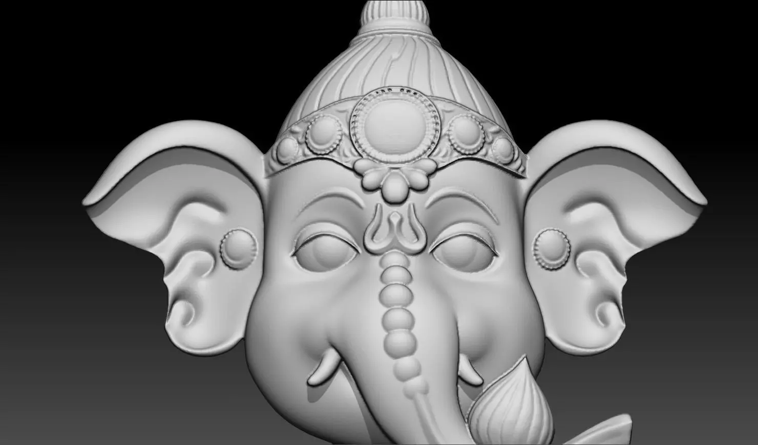 Ganesha God Head 3D Pendant Model 3D print model_12