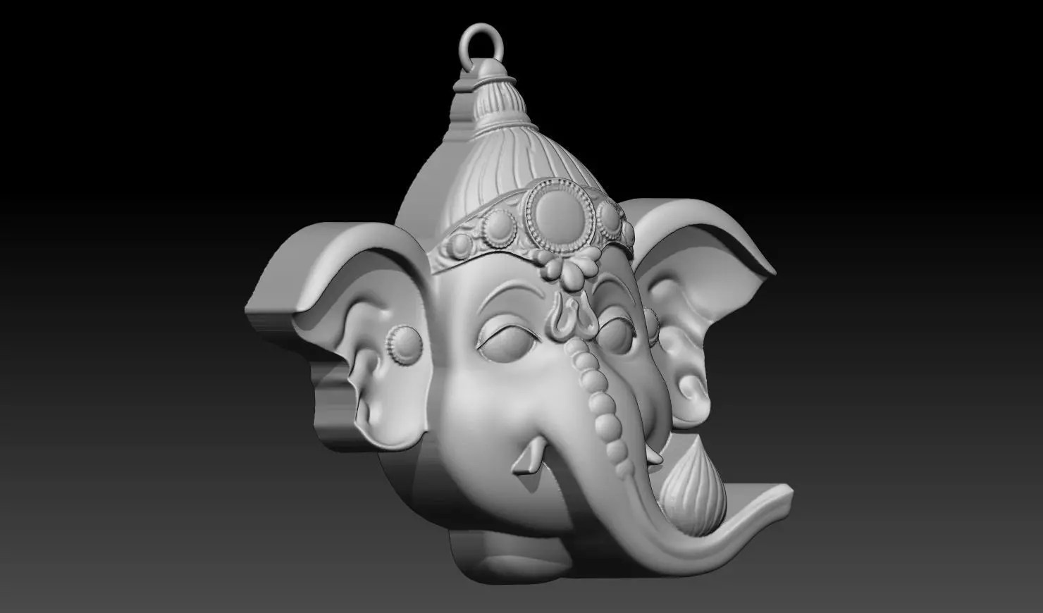 Ganesha God Head 3D Pendant Model 3D print model_11
