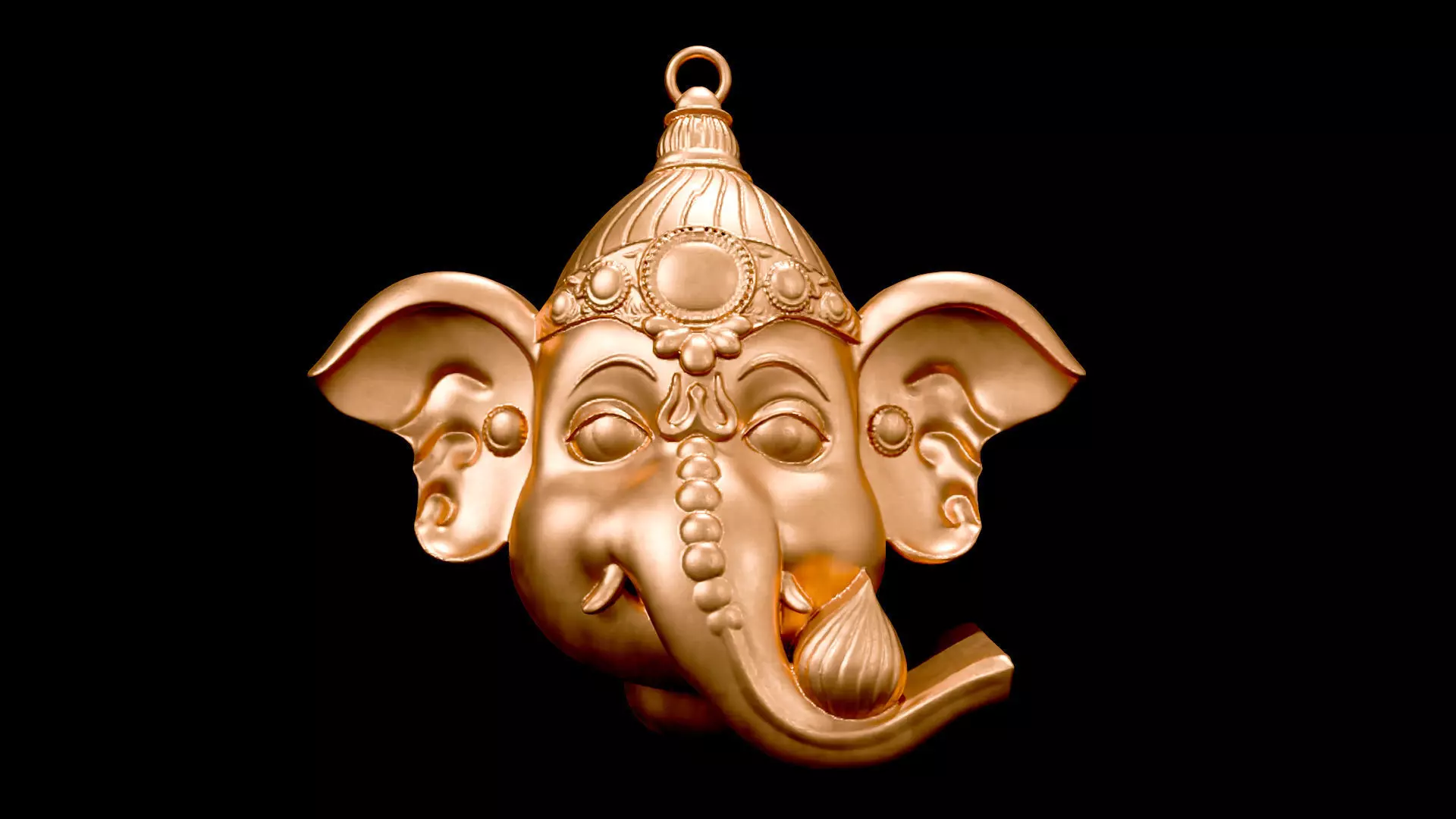 Ganesha God Head 3D Pendant Model 3D print model_0