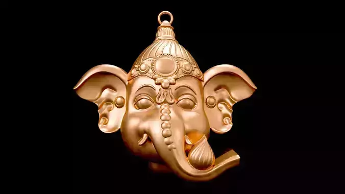 Ganesha God Head 3D Pendant Model
