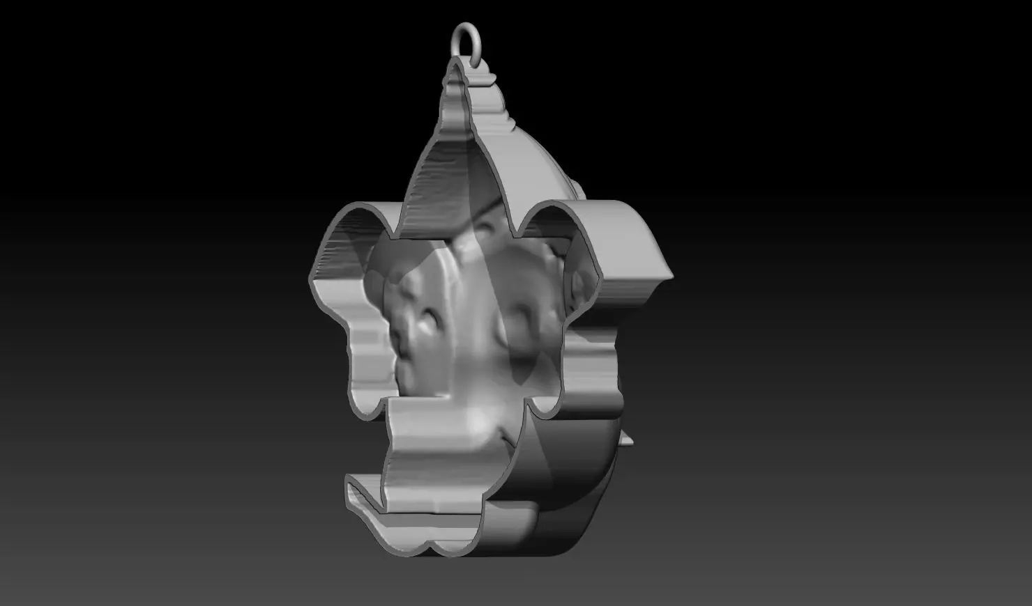 Ganesha God Head 3D Pendant Model 3D print model_8