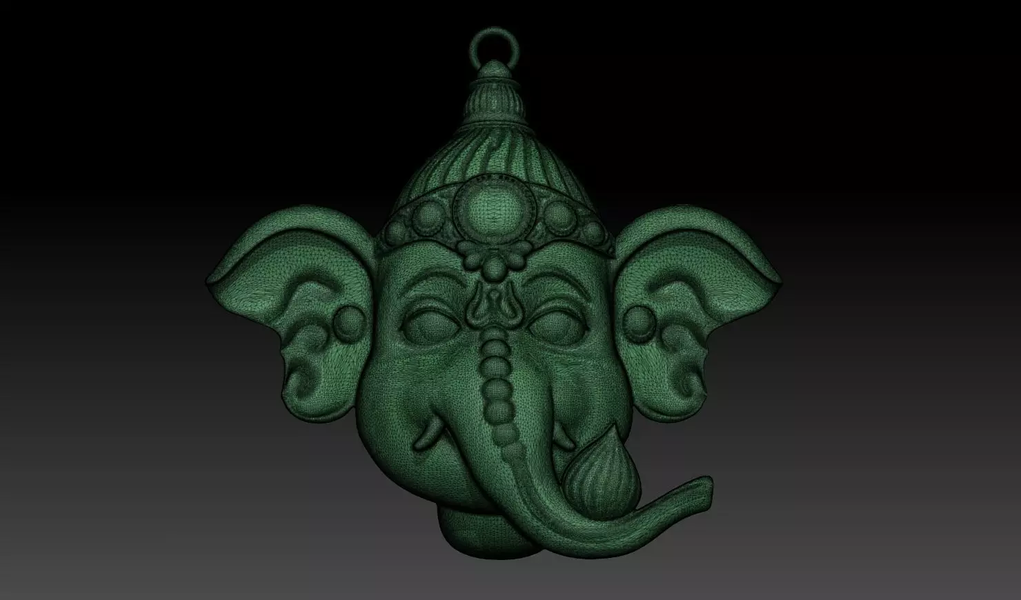 Ganesha God Head 3D Pendant Model 3D print model_13