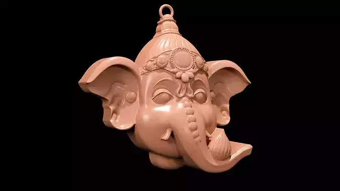Ganesha God Head 3D Pendant Model