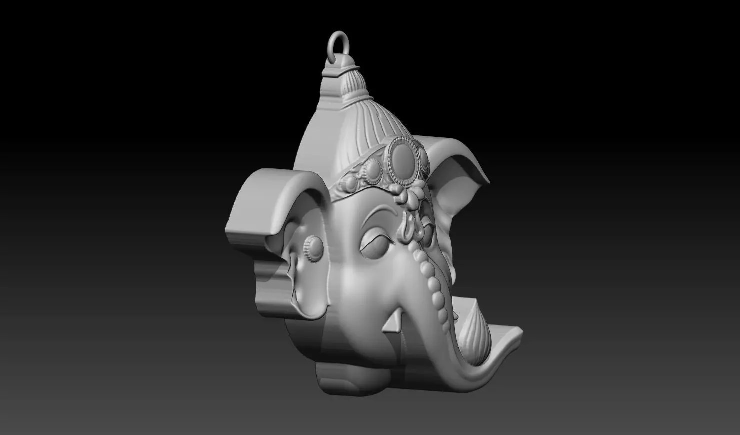 Ganesha God Head 3D Pendant Model 3D print model_10