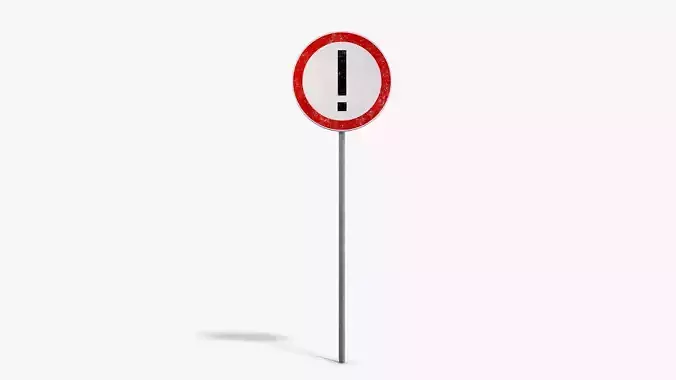 Attention Sign Low-poly 3D model