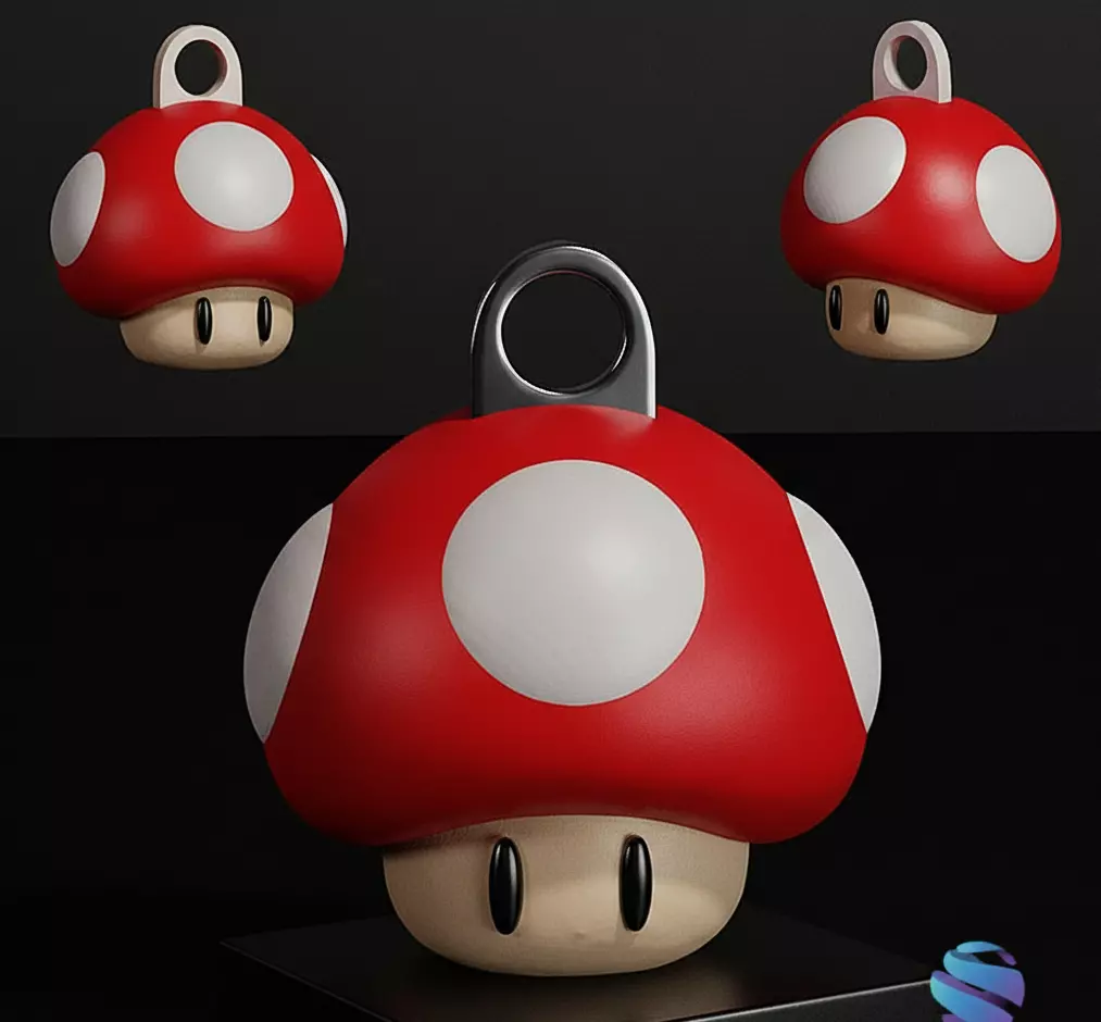 Super Mario Keychain - Mushroom Free Version Free 3D print model