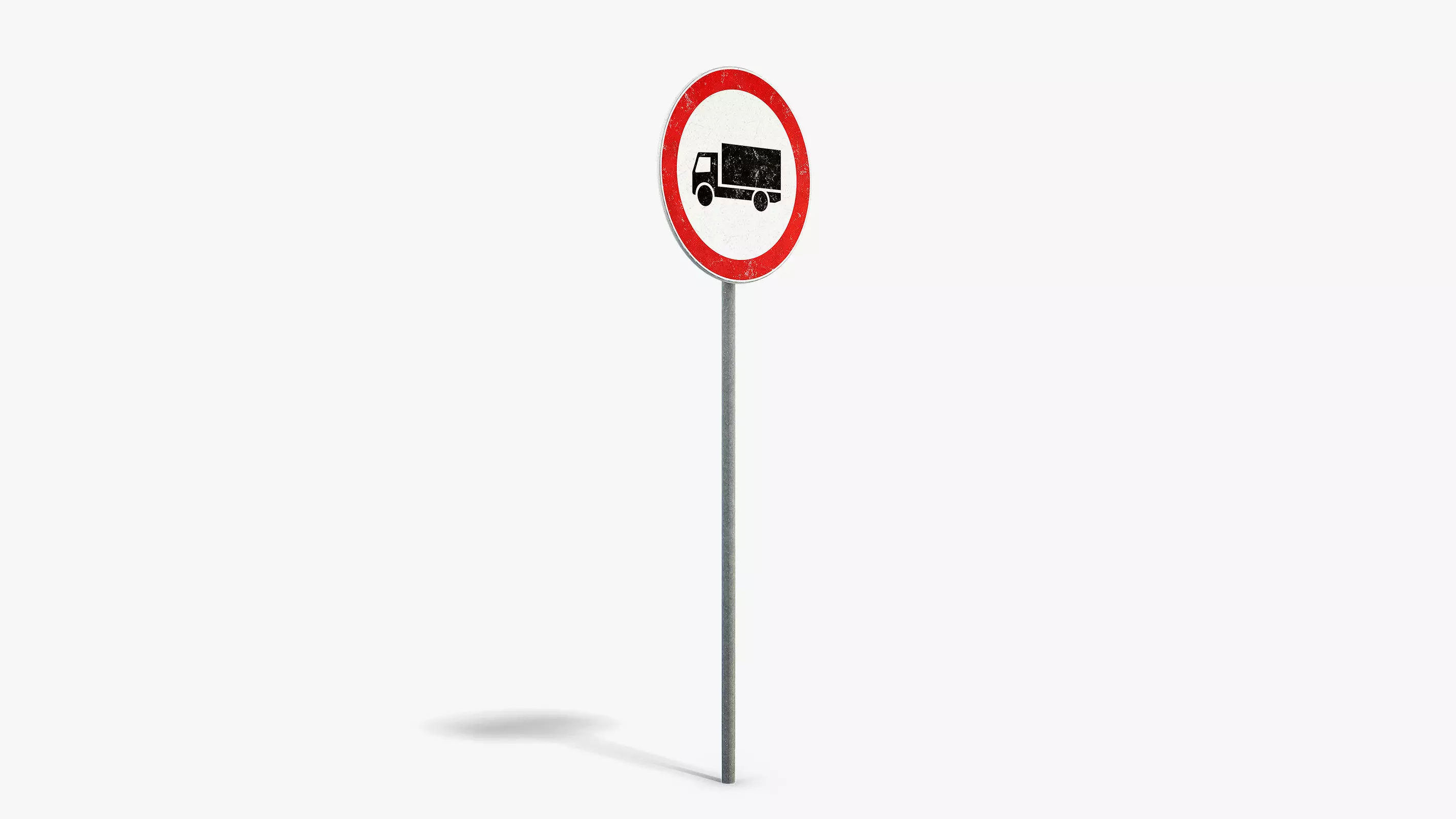 No Trucks Sign Low-poly 3D model_1