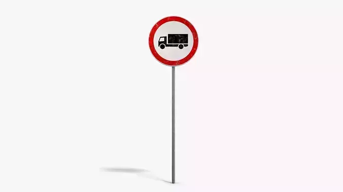 No Trucks Sign Low-poly 3D model