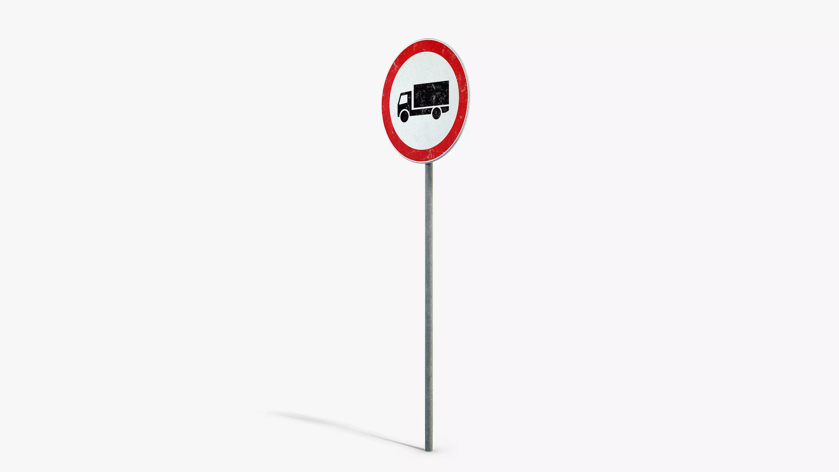 No Trucks Sign Low-poly 3D model_5