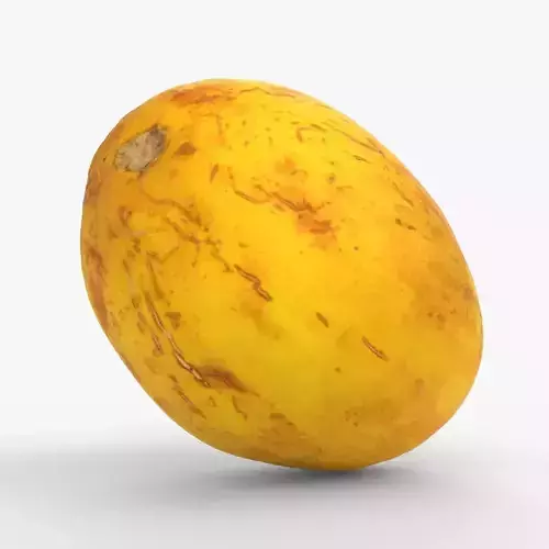 Photorealistic 3D scan of fresh whole melon Low-poly 3D model