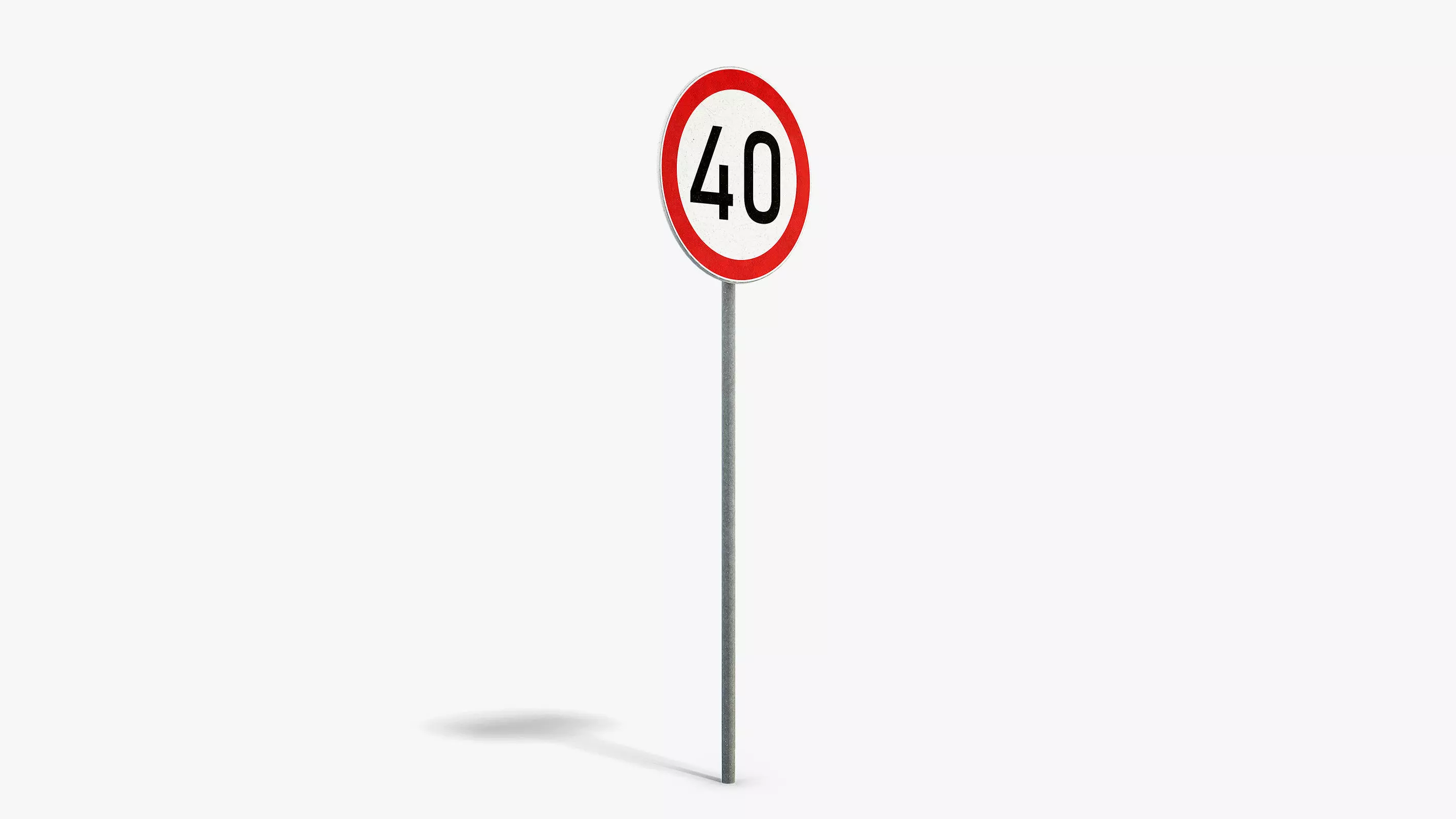 Speed Limit Sign Low-poly 3D model_1