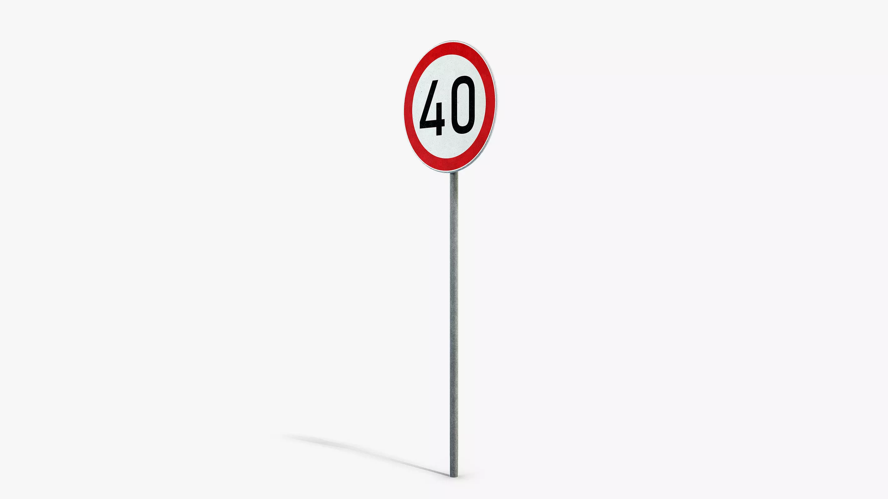 Speed Limit Sign Low-poly 3D model_5
