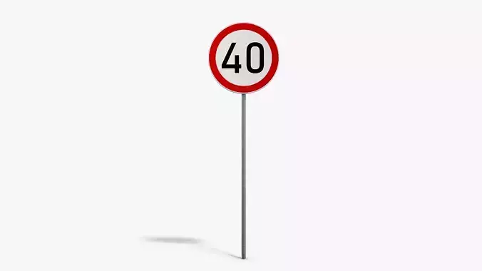Speed Limit Sign Low-poly 3D model