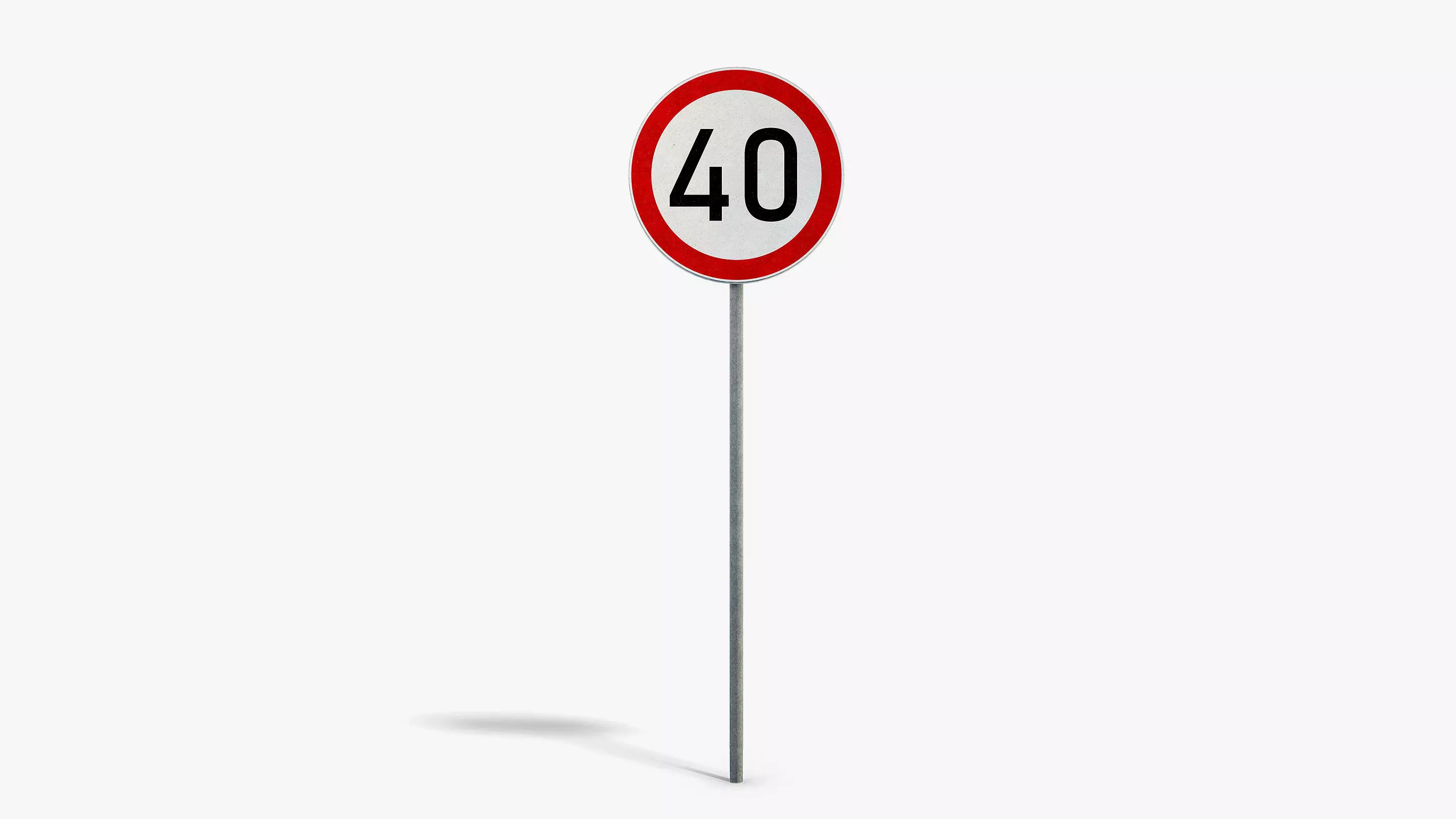 Speed Limit Sign Low-poly 3D model_0