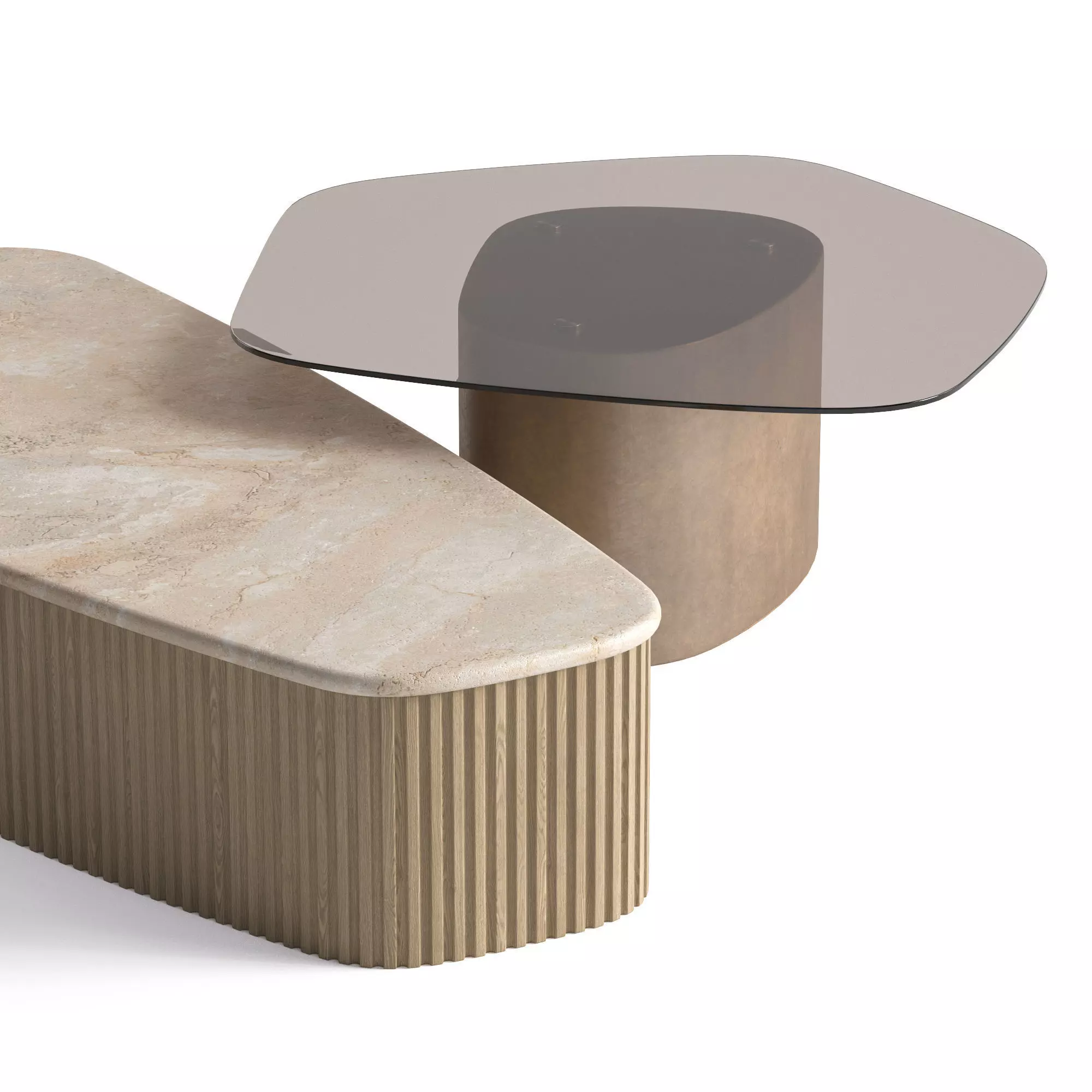 Meroni and Colzani Capri Maiori coffee tables 3D model_4