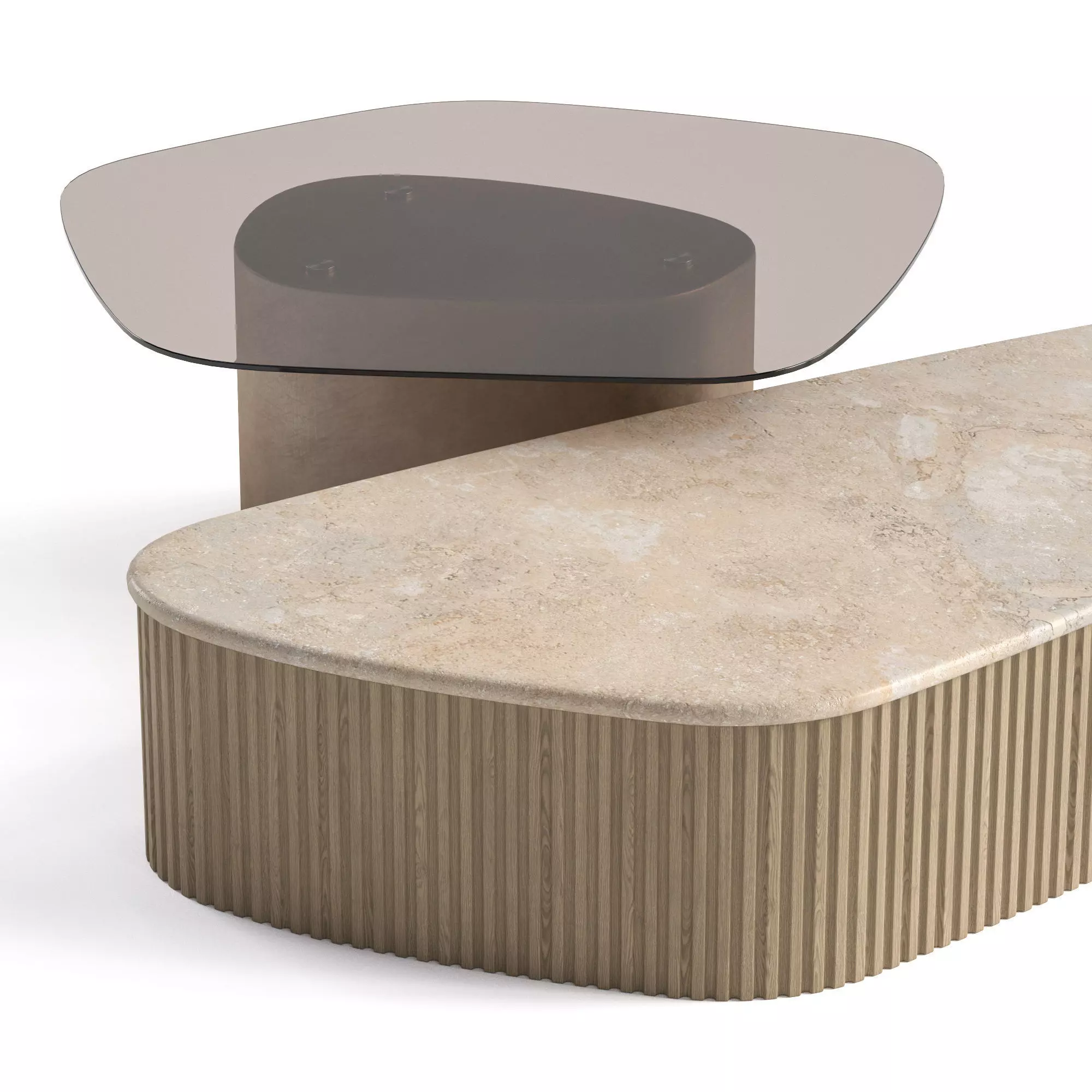 Meroni and Colzani Capri Maiori coffee tables 3D model_3