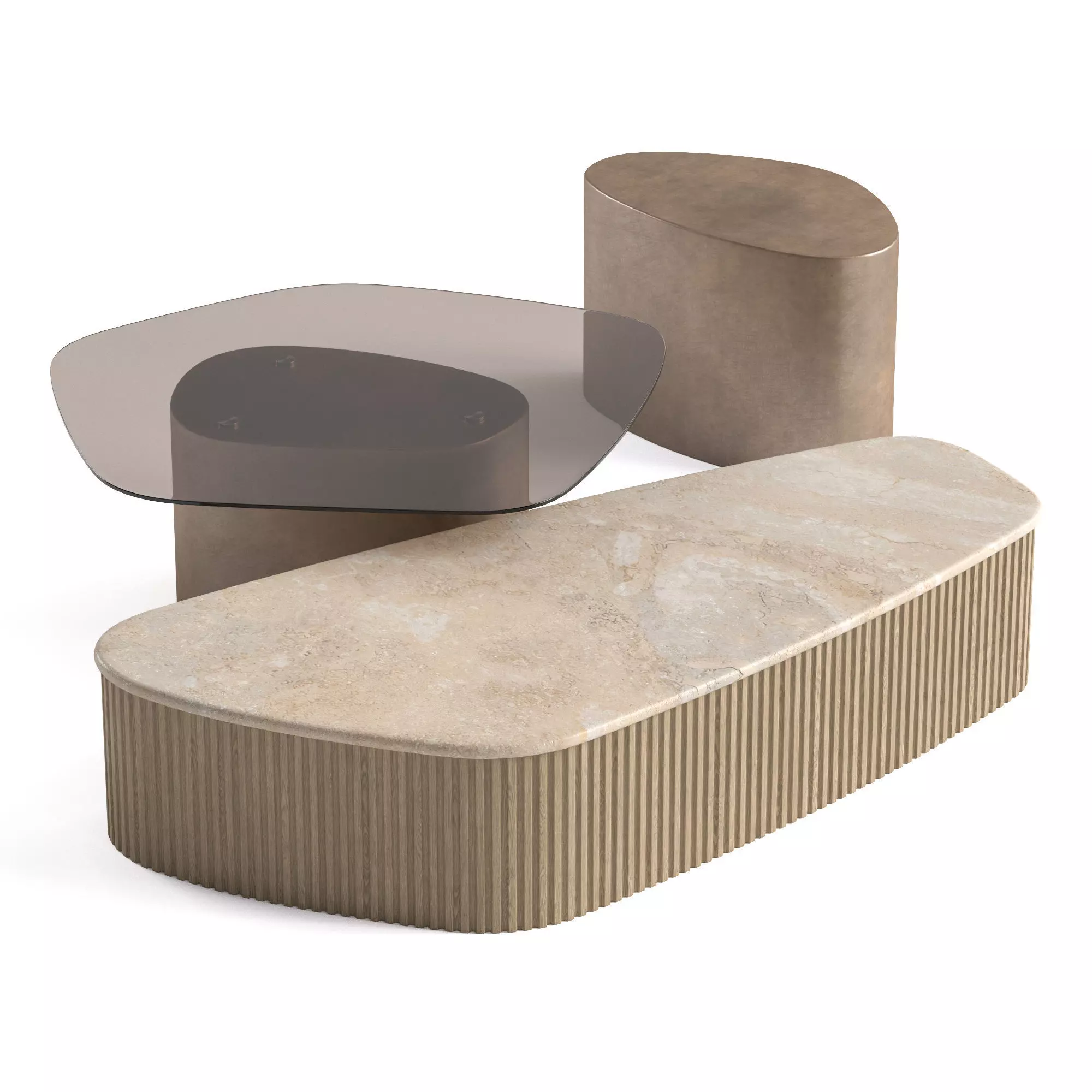 Meroni and Colzani Capri Maiori coffee tables 3D model_0