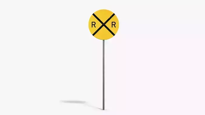 Railroad Sign Low-poly 3D model