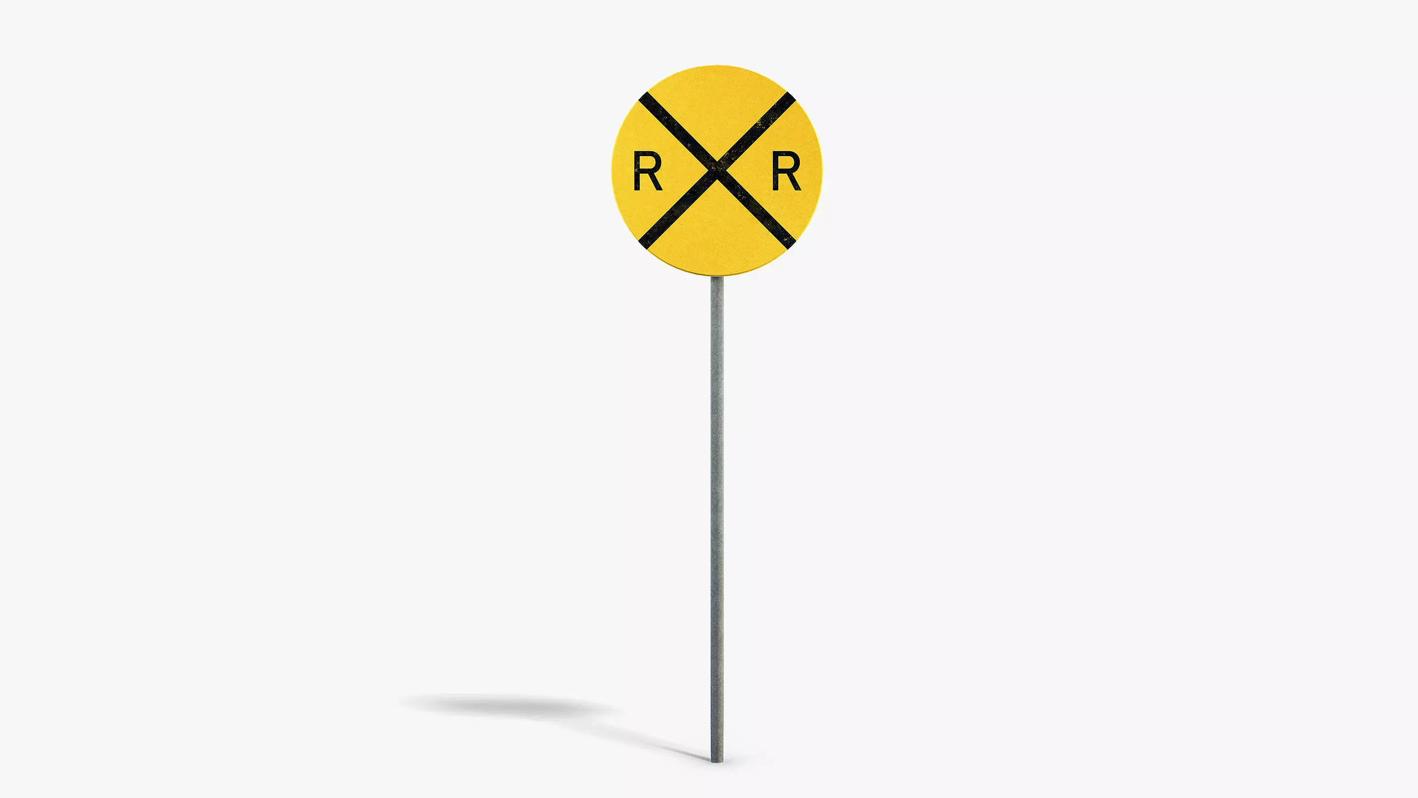 Railroad Sign Low-poly 3D model_0