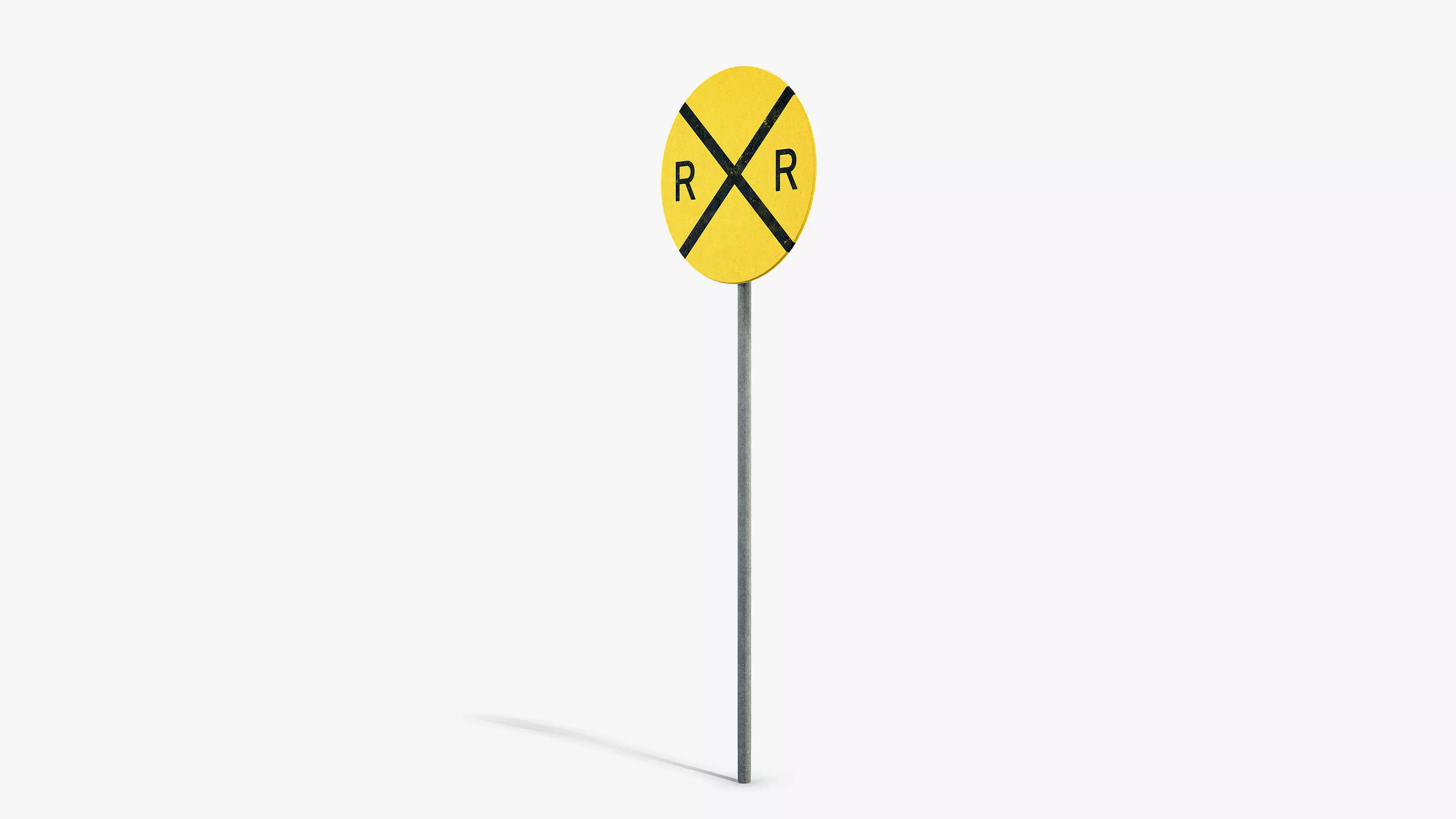 Railroad Sign Low-poly 3D model_5