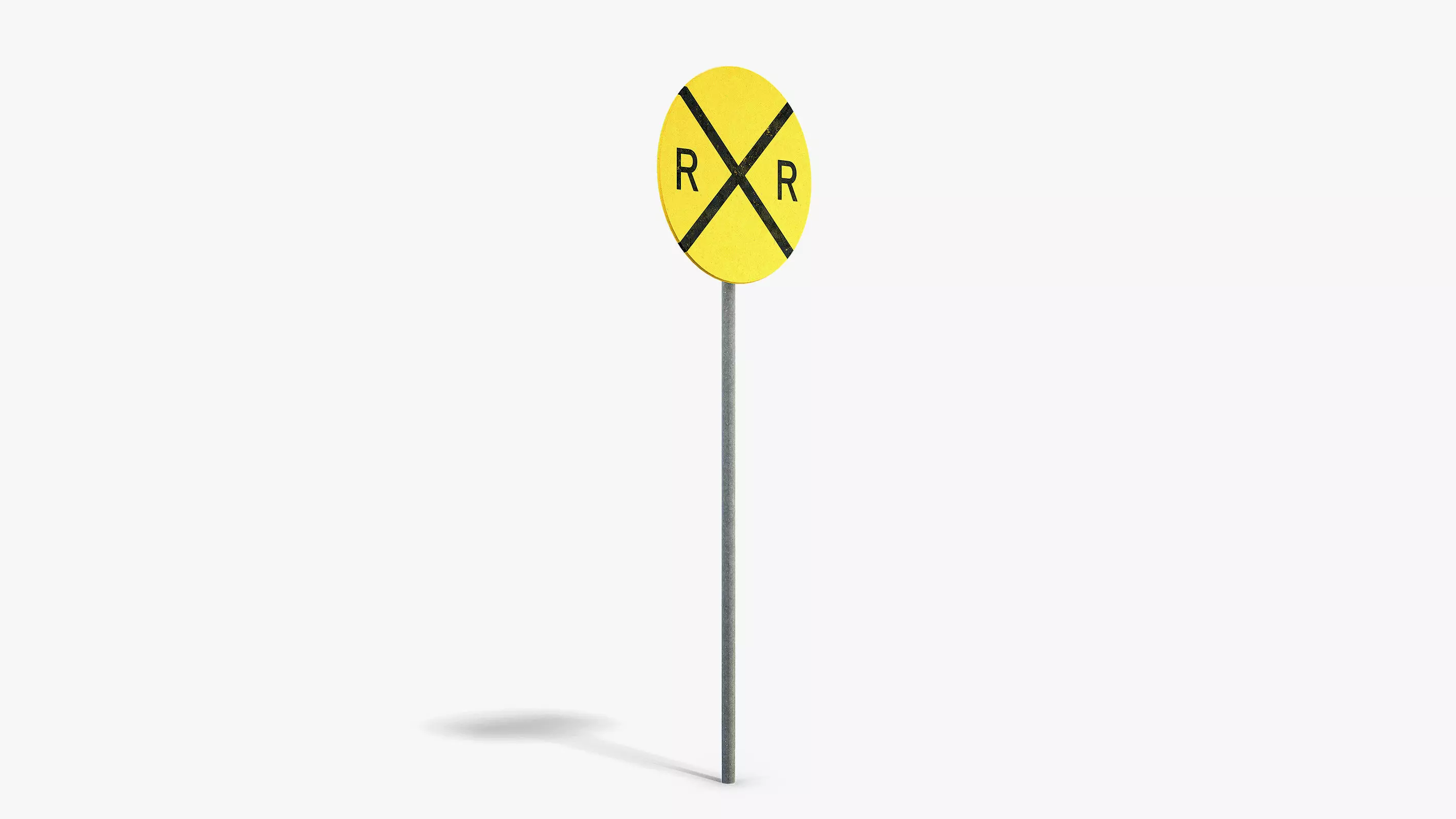 Railroad Sign Low-poly 3D model_1