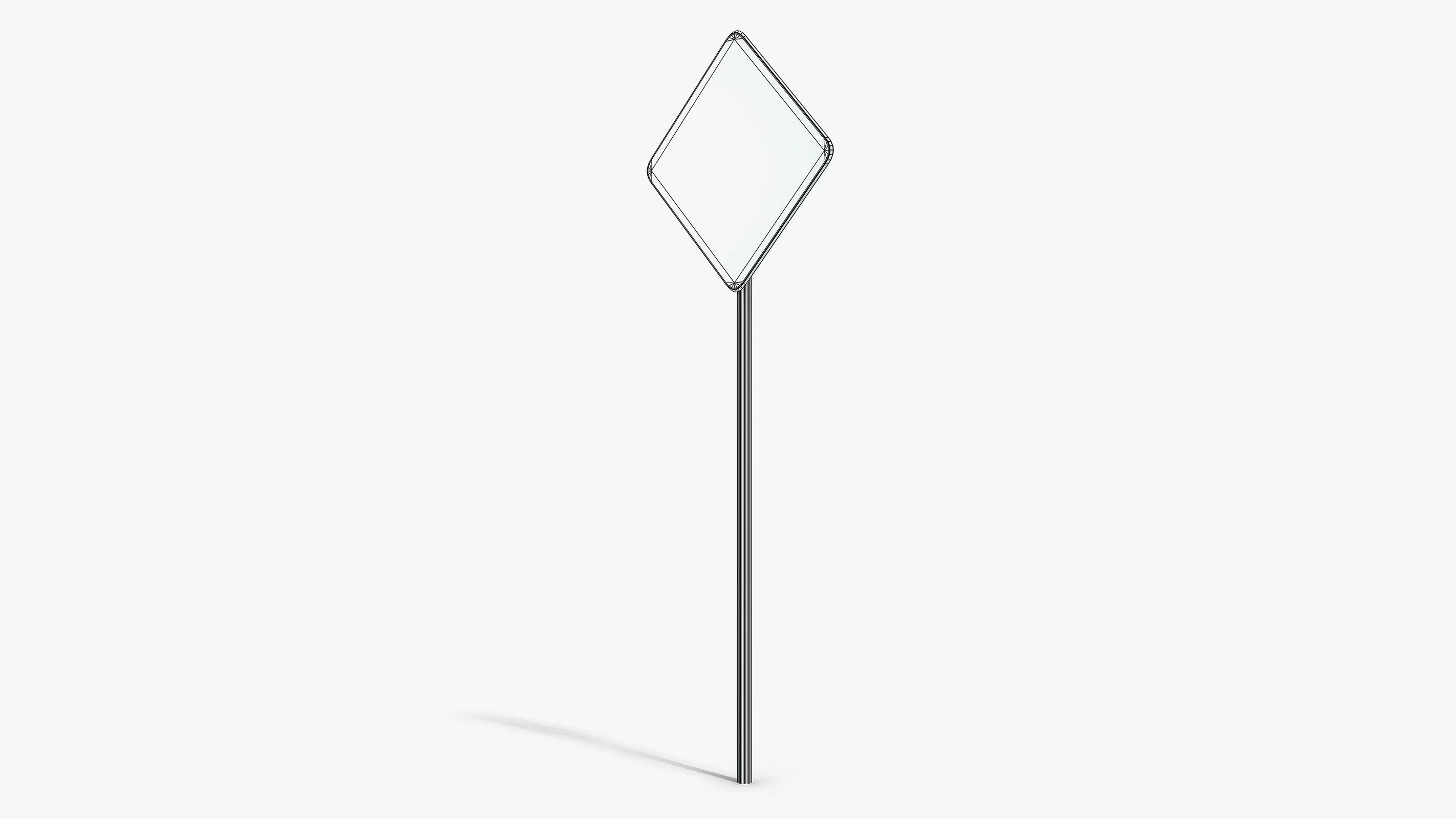 Damaged Pedestrian Sign Low-poly 3D model_11
