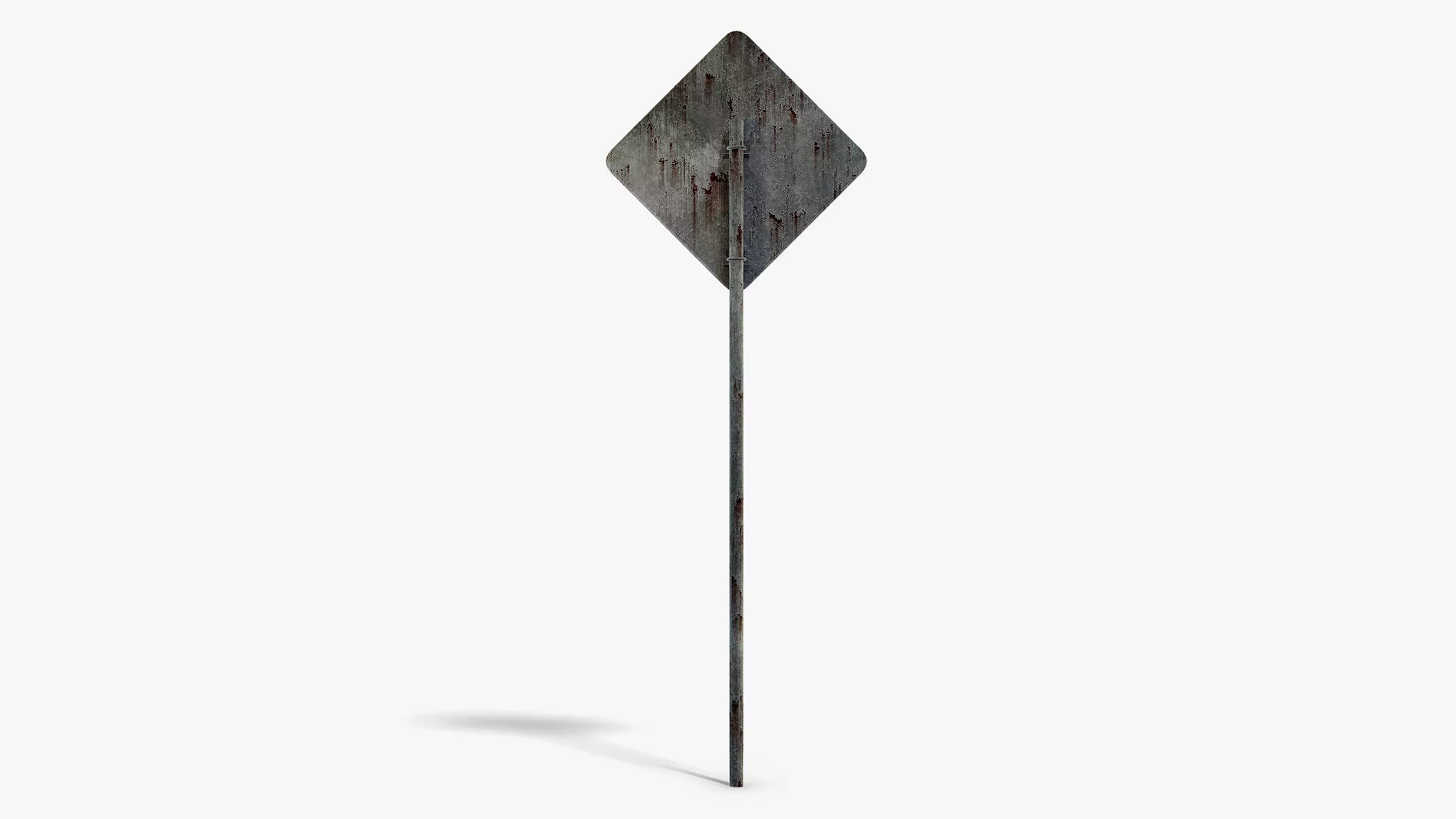 Damaged Pedestrian Sign Low-poly 3D model_3