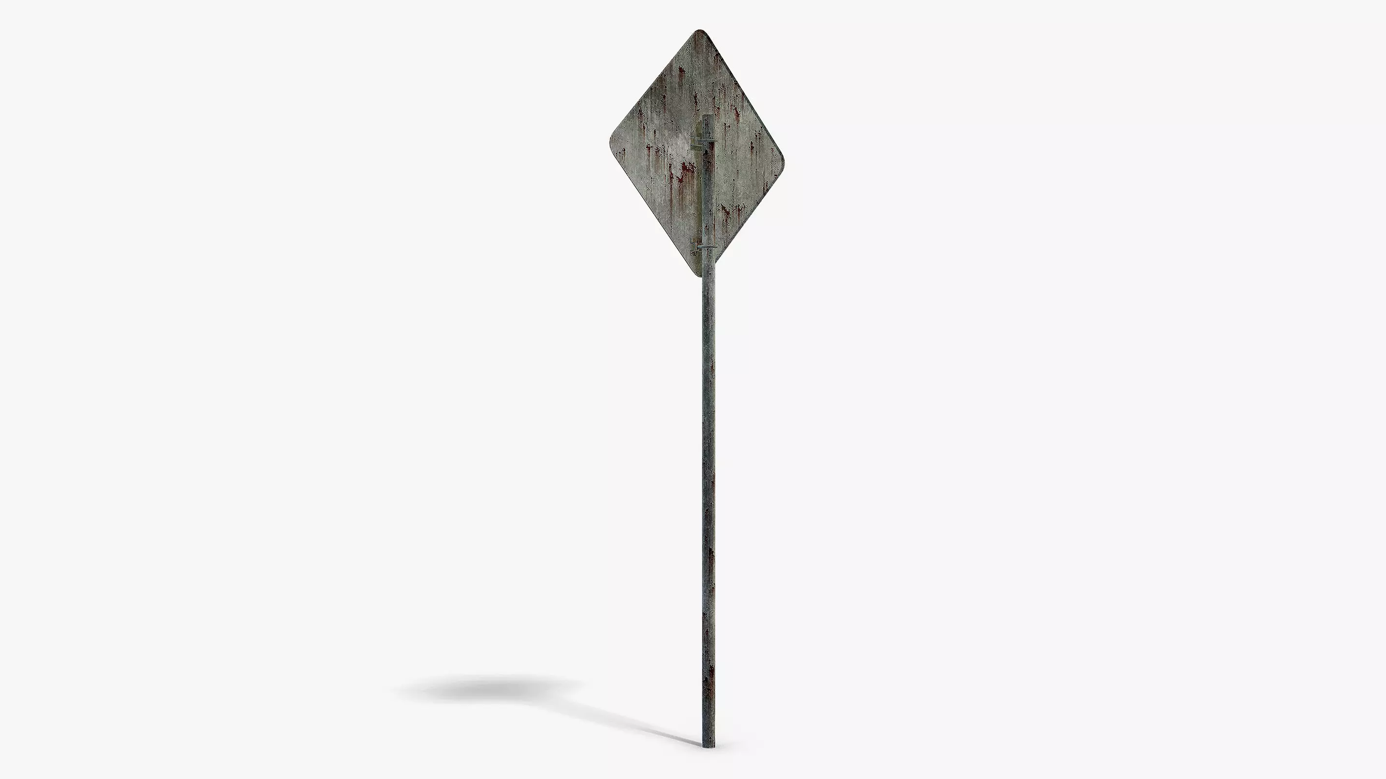 Damaged Pedestrian Sign Low-poly 3D model_4