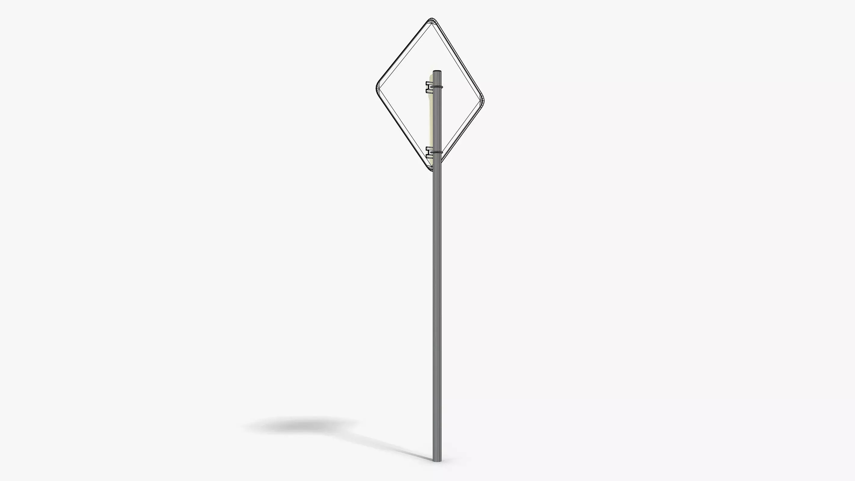 Damaged Pedestrian Sign Low-poly 3D model_10