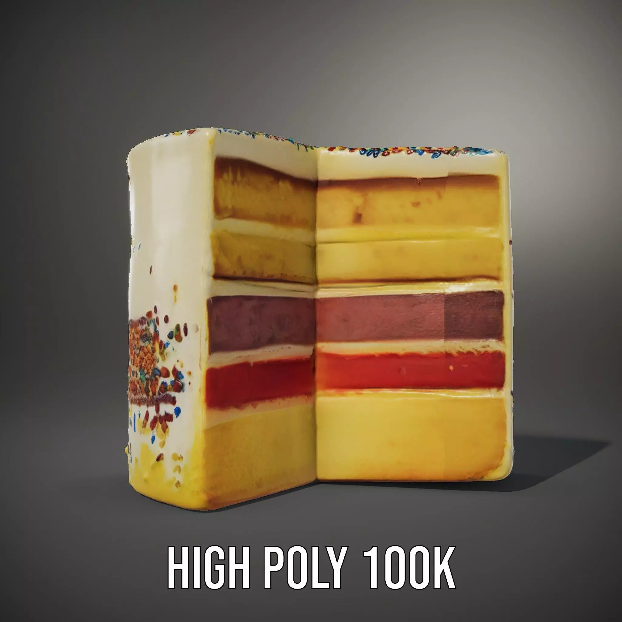 Rainbow Sprinkle Cake model pack Low-poly 3D model_10