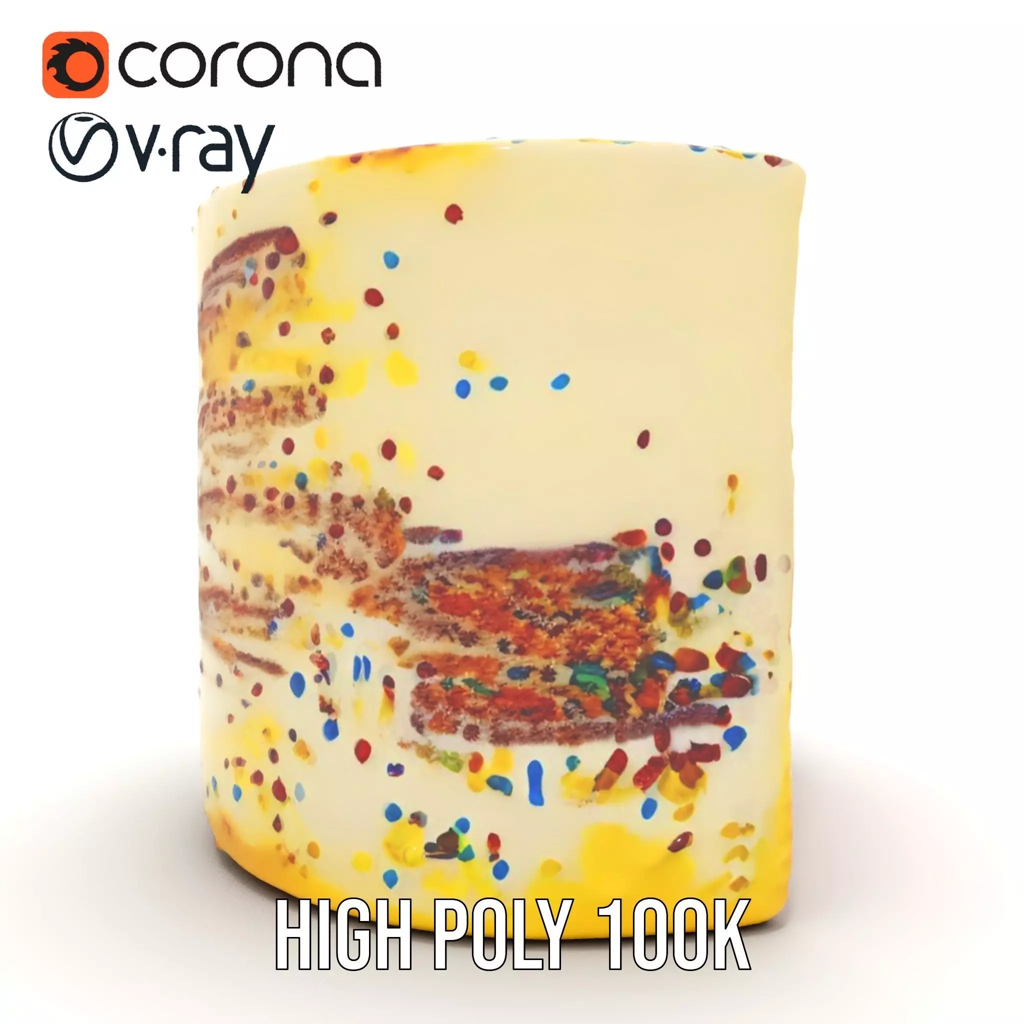 Rainbow Sprinkle Cake model pack Low-poly 3D model_17