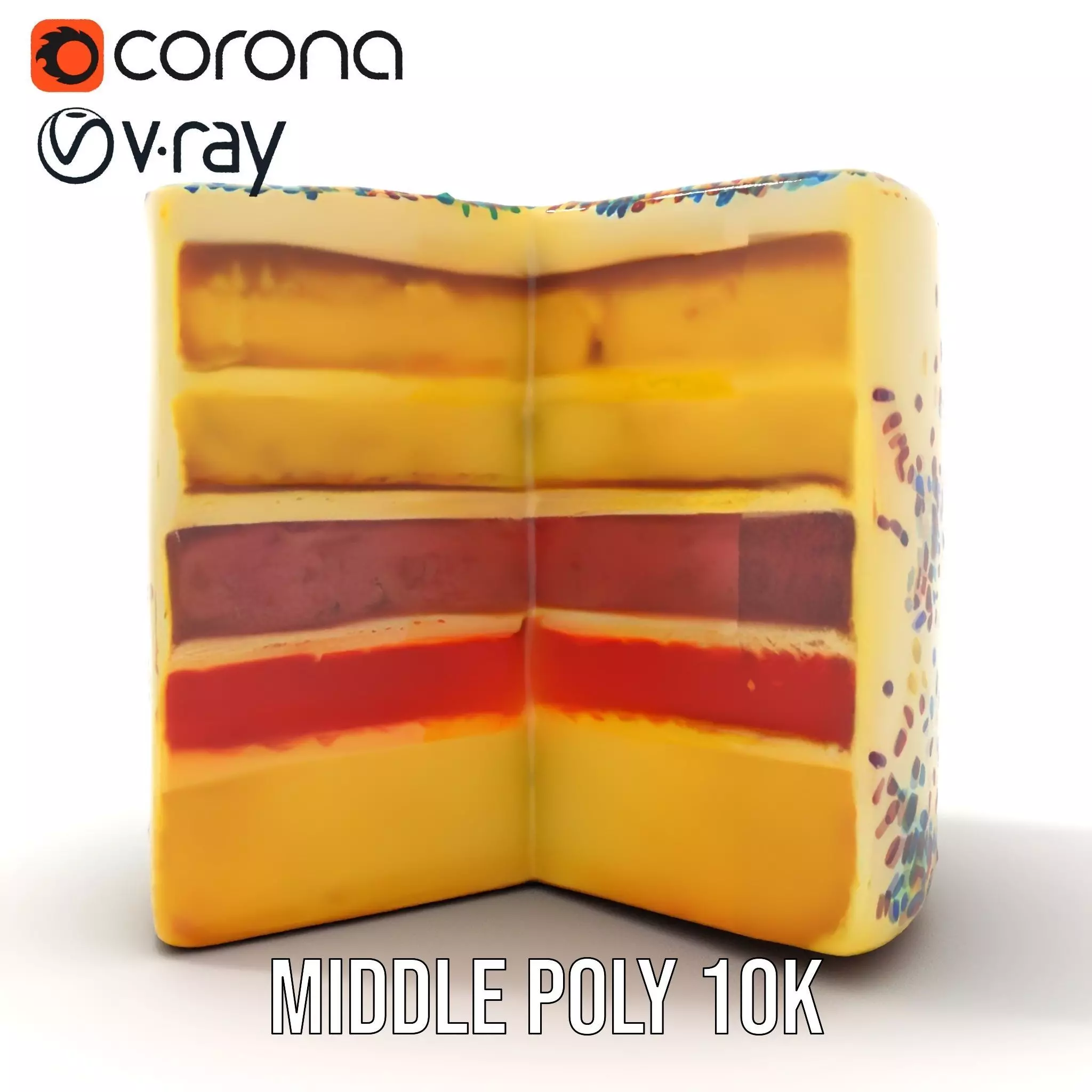 Rainbow Sprinkle Cake model pack Low-poly 3D model_11