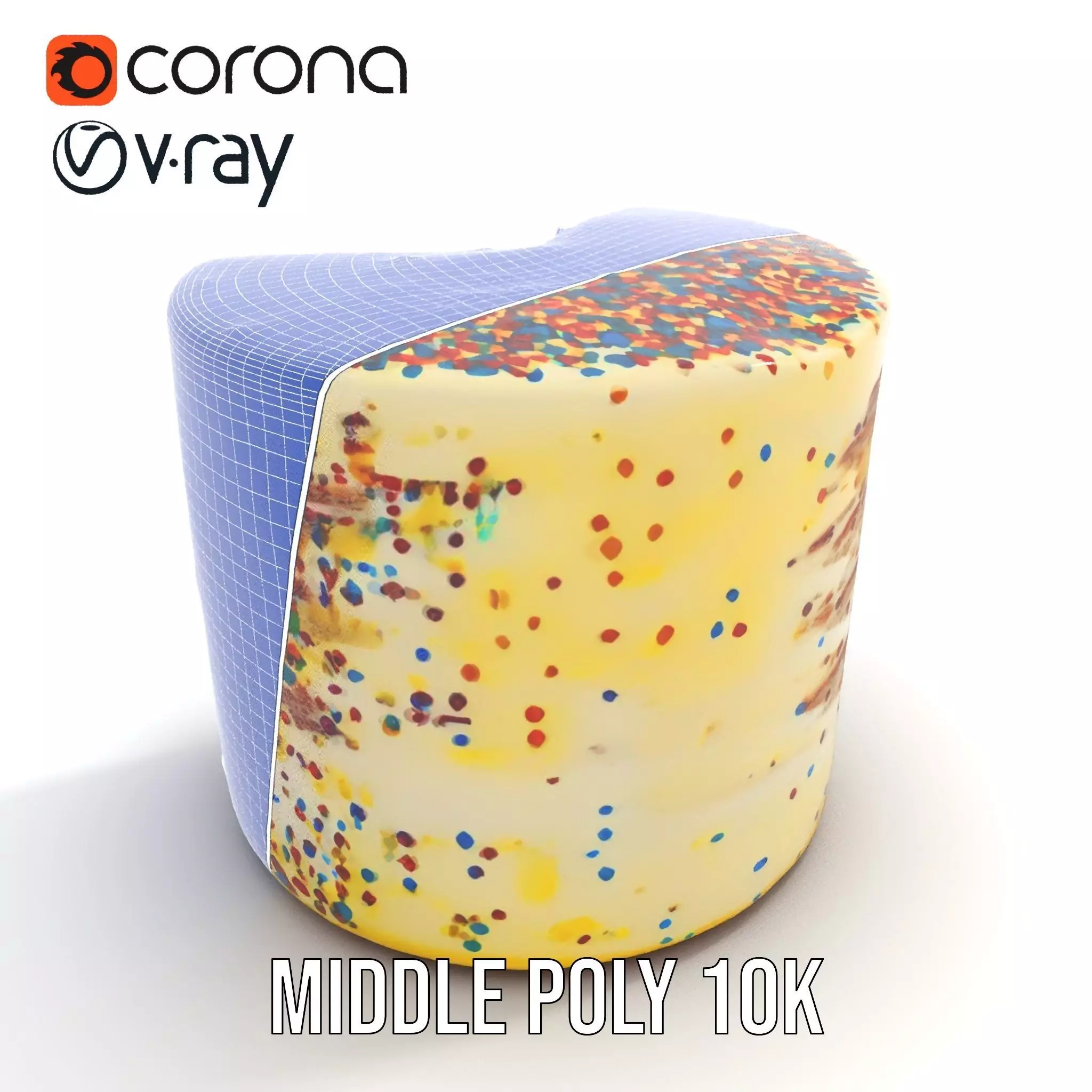 Rainbow Sprinkle Cake model pack Low-poly 3D model_21