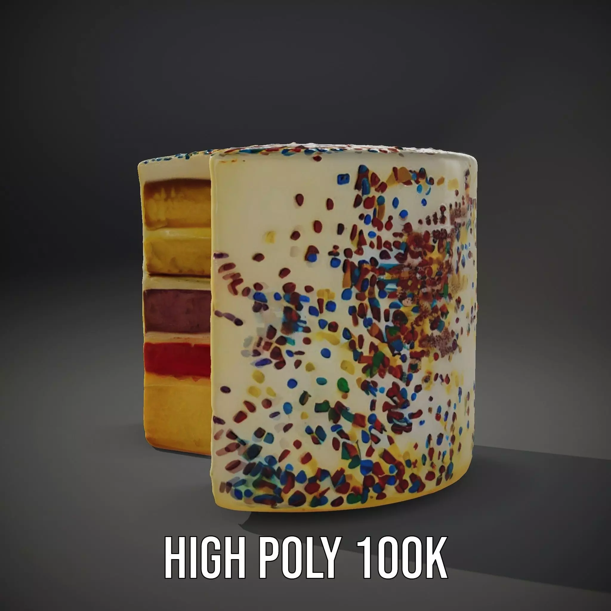 Rainbow Sprinkle Cake model pack Low-poly 3D model_8