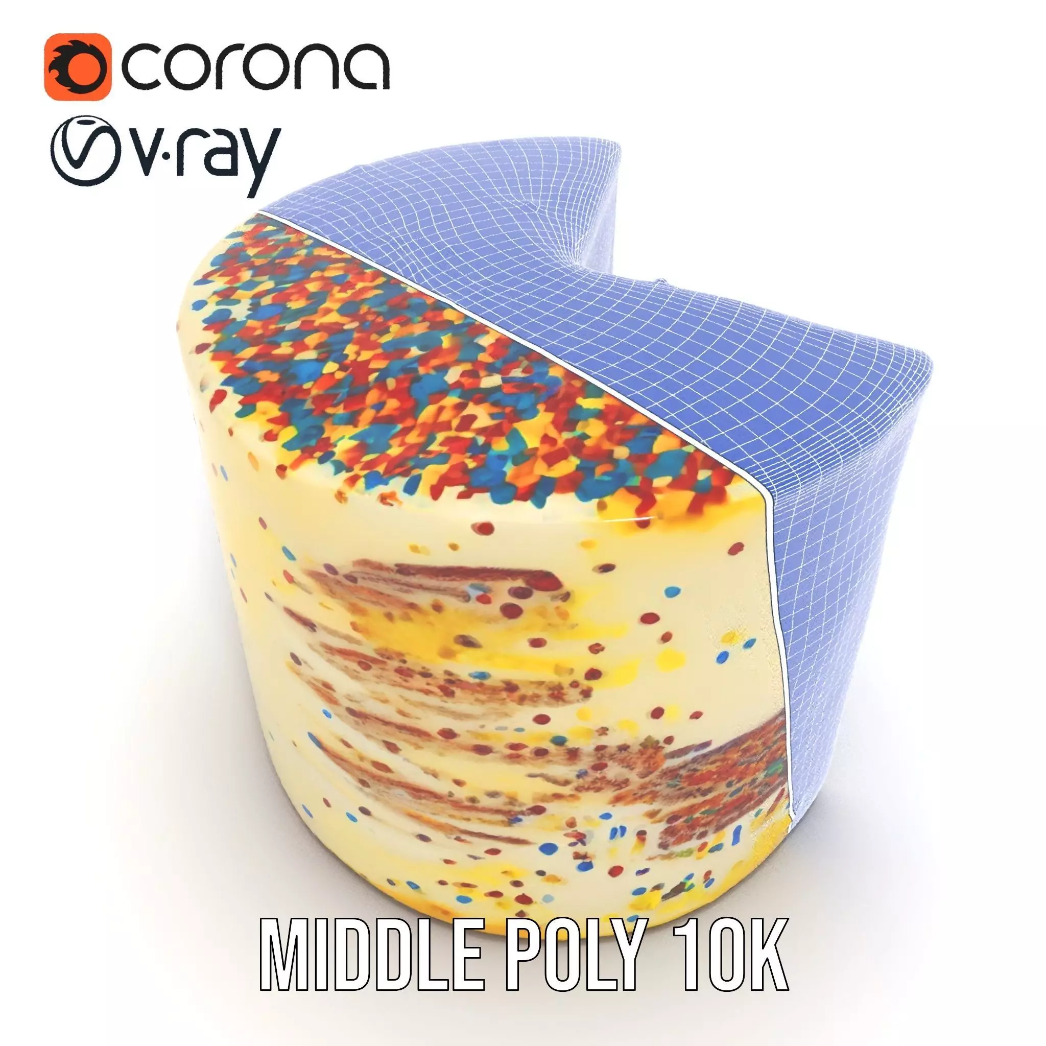 Rainbow Sprinkle Cake model pack Low-poly 3D model_29