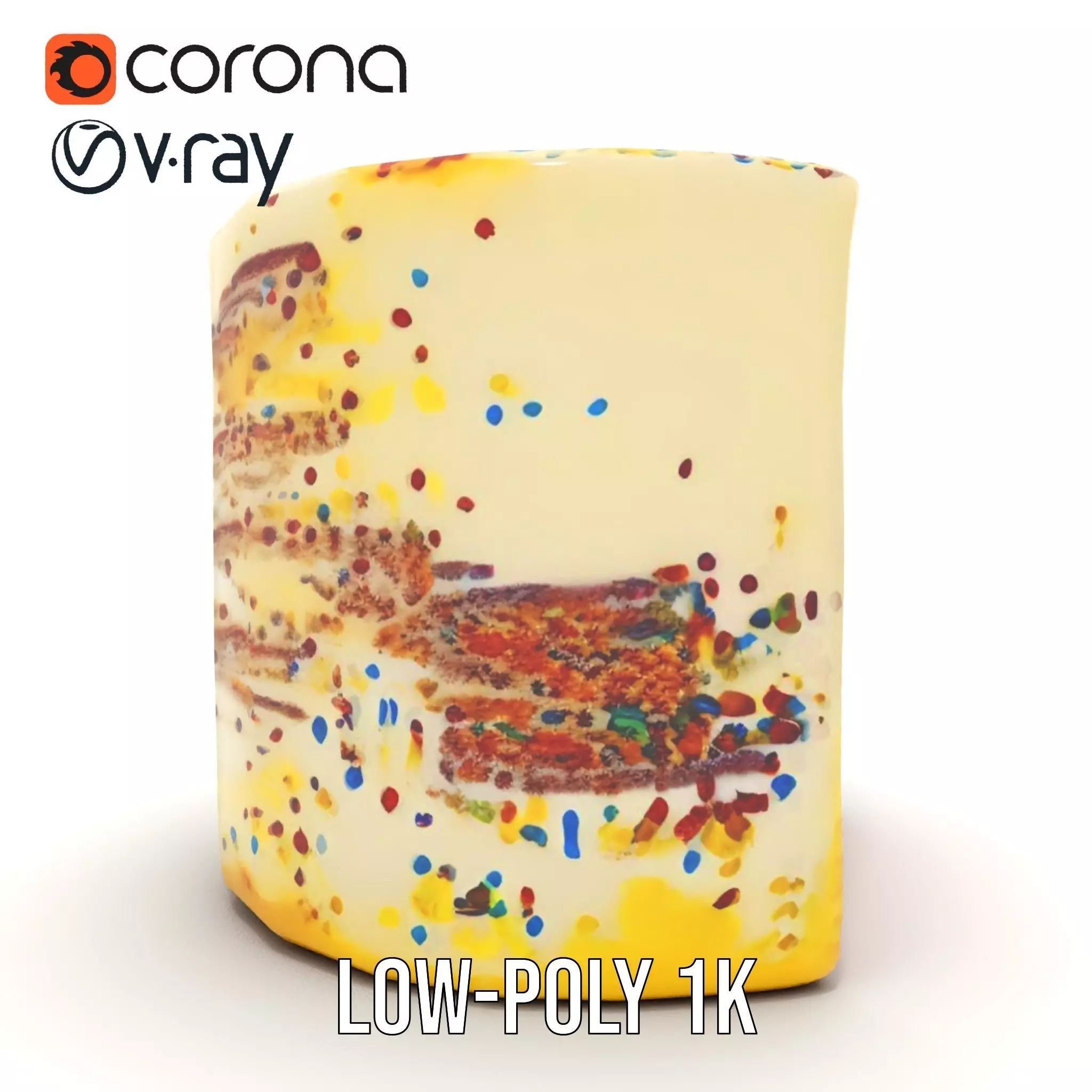 Rainbow Sprinkle Cake model pack Low-poly 3D model_22