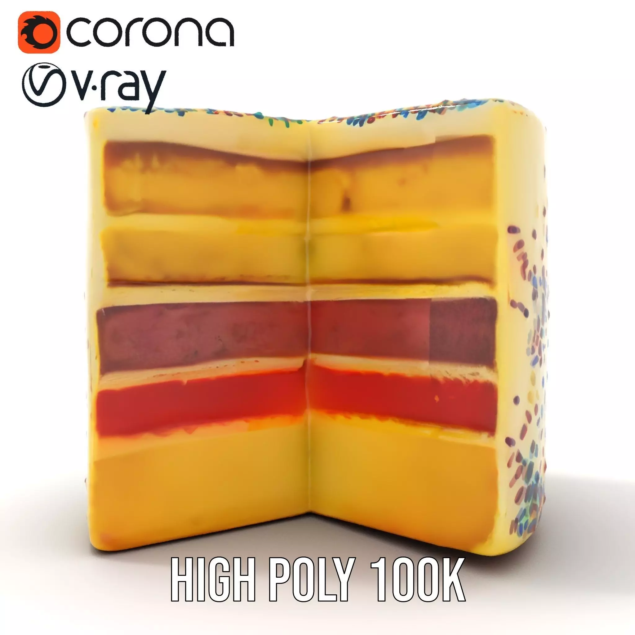 Rainbow Sprinkle Cake model pack Low-poly 3D model_28