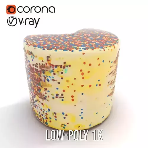 Rainbow Sprinkle Cake model pack Low-poly 3D model 7
