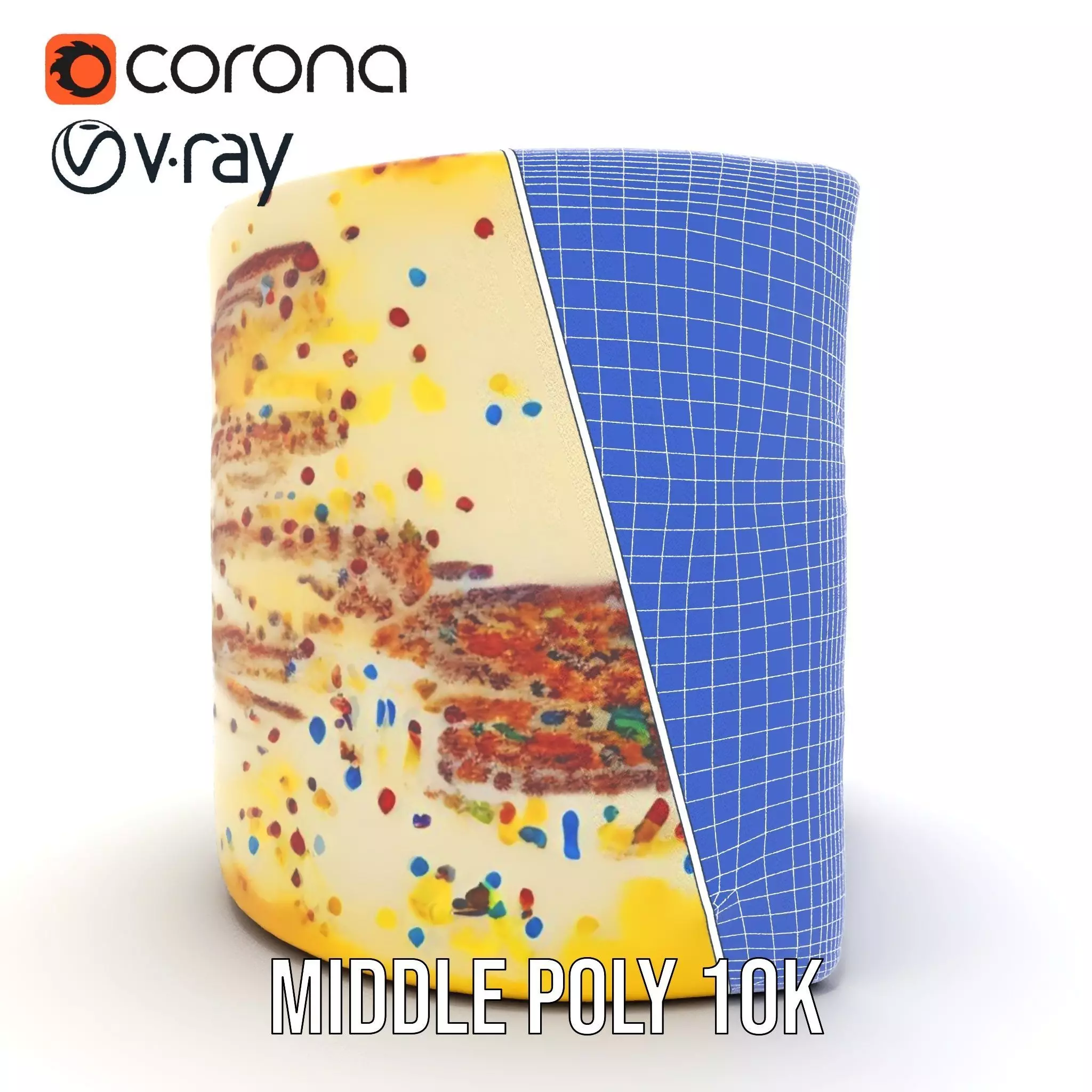 Rainbow Sprinkle Cake model pack Low-poly 3D model_26