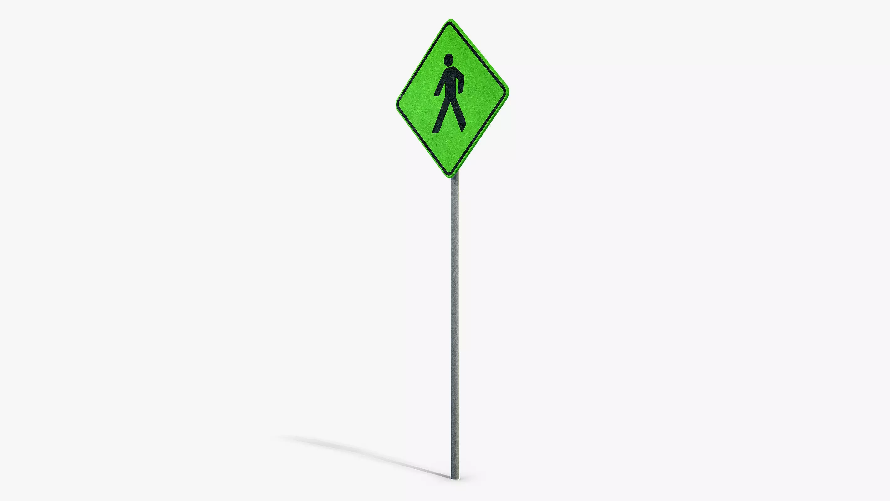 Pedestrian Sign Low-poly 3D model_5