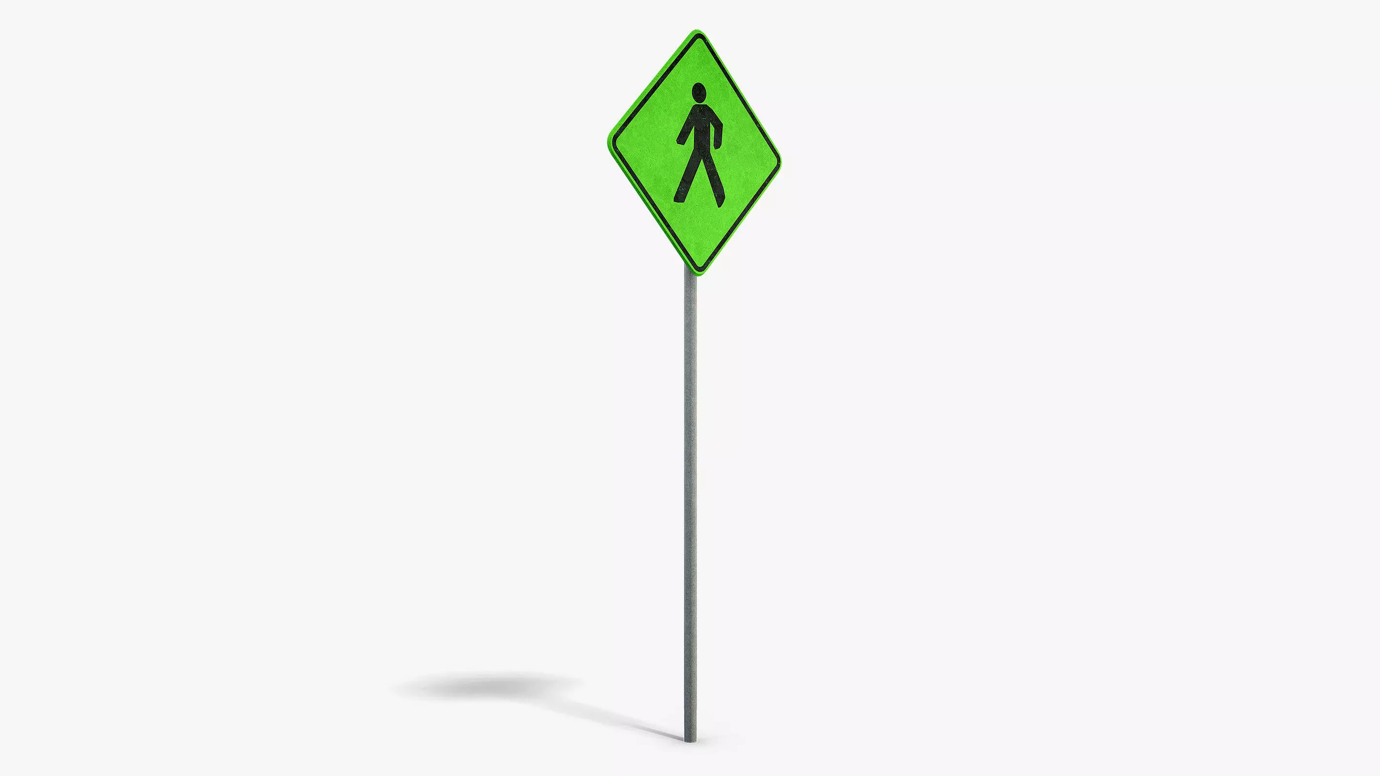 Pedestrian Sign Low-poly 3D model_1