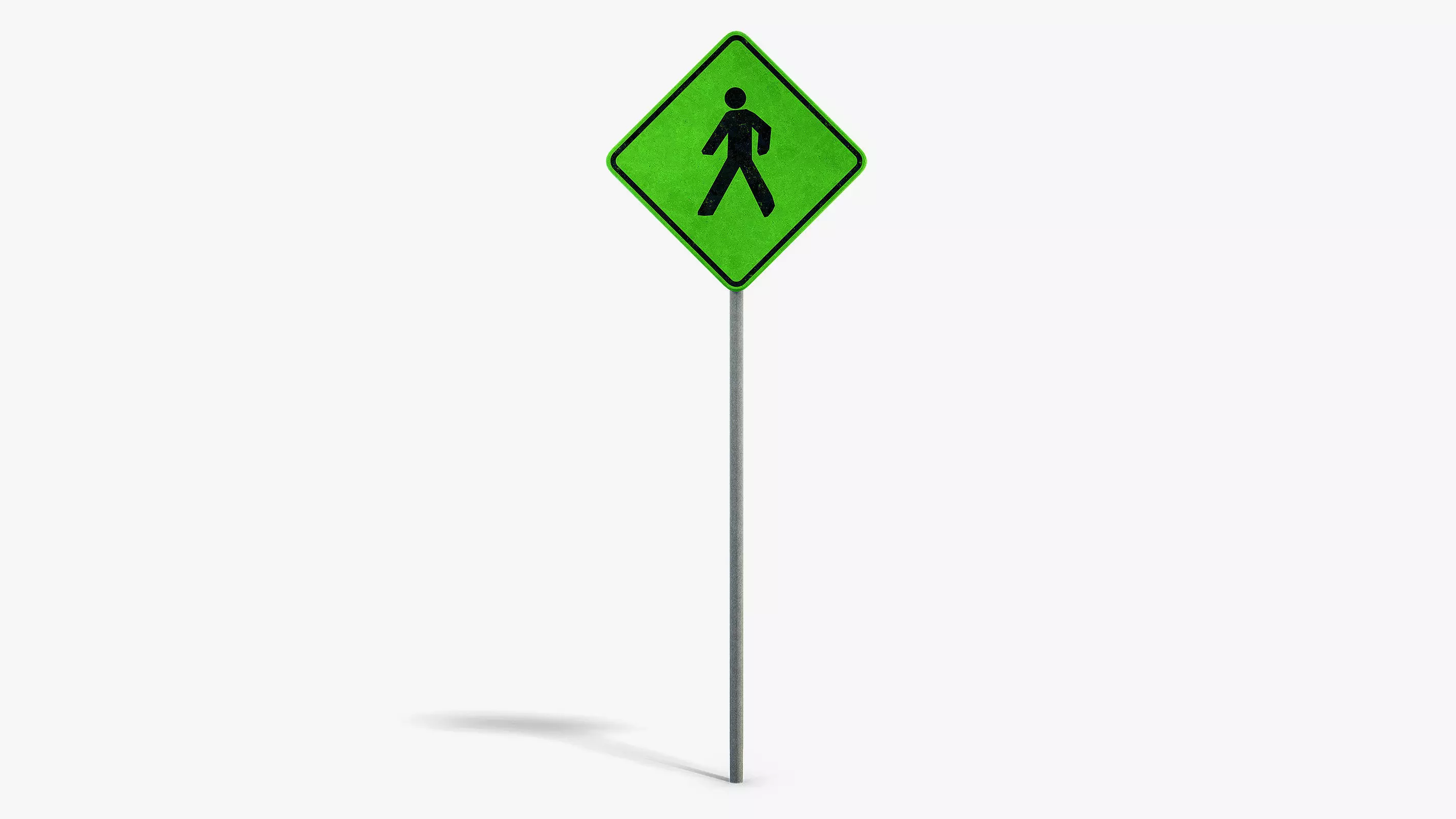 Pedestrian Sign Low-poly 3D model_0