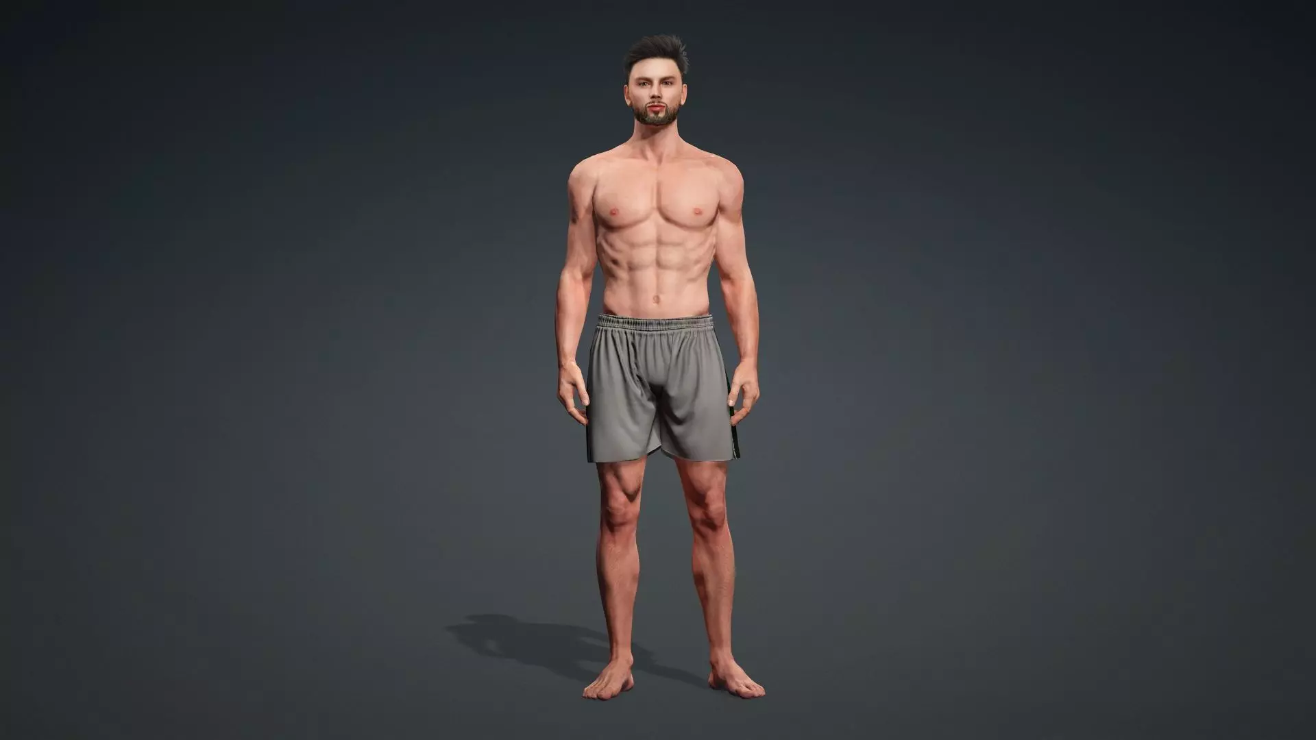 Muscular Male 3D Character Model 3D model_2